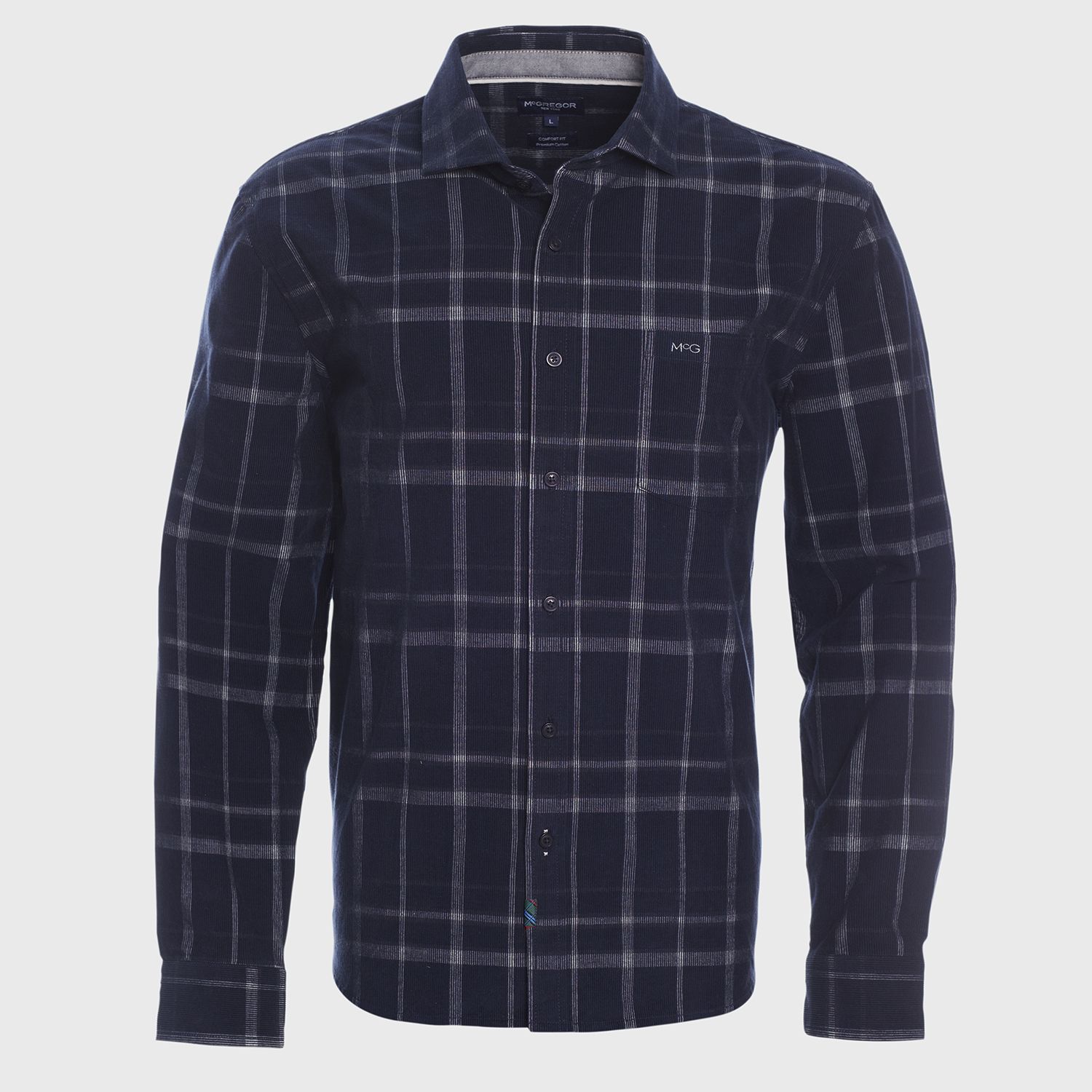 Camisa Cotelé Escocesa Comfort Fit