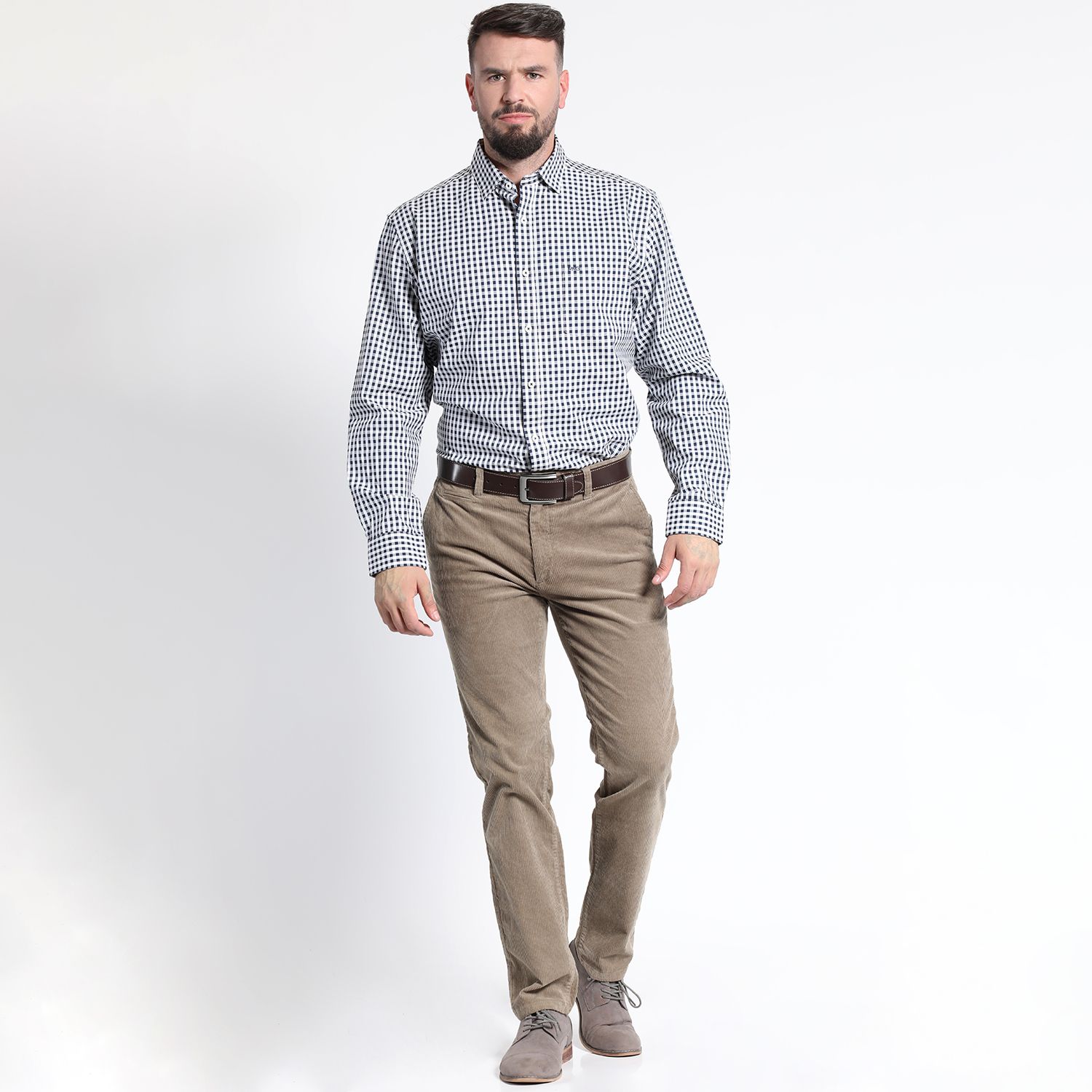 Camisa Manga Larga Cuadrillé Yd Regular Fit