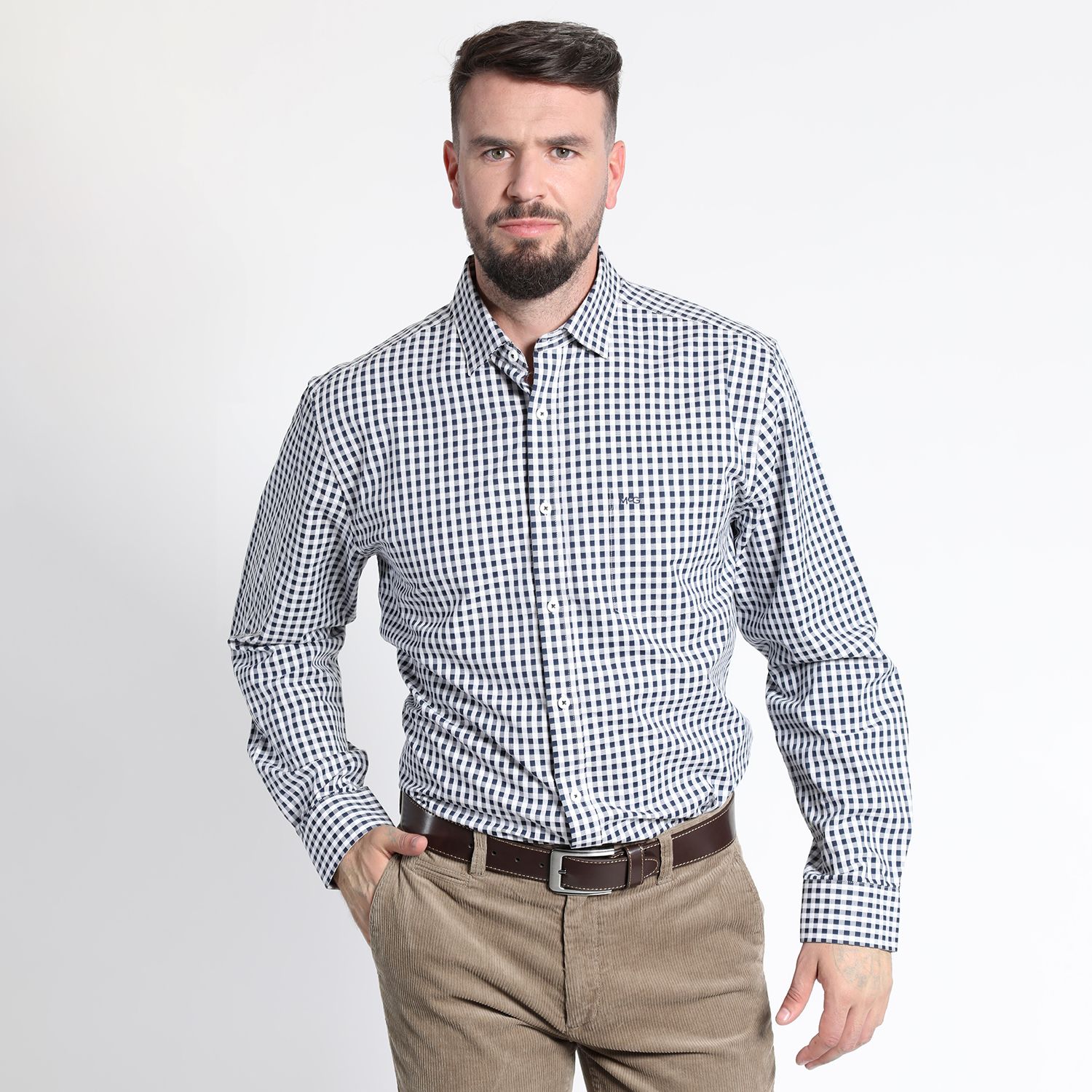 Camisa Manga Larga Cuadrillé Yd Regular Fit