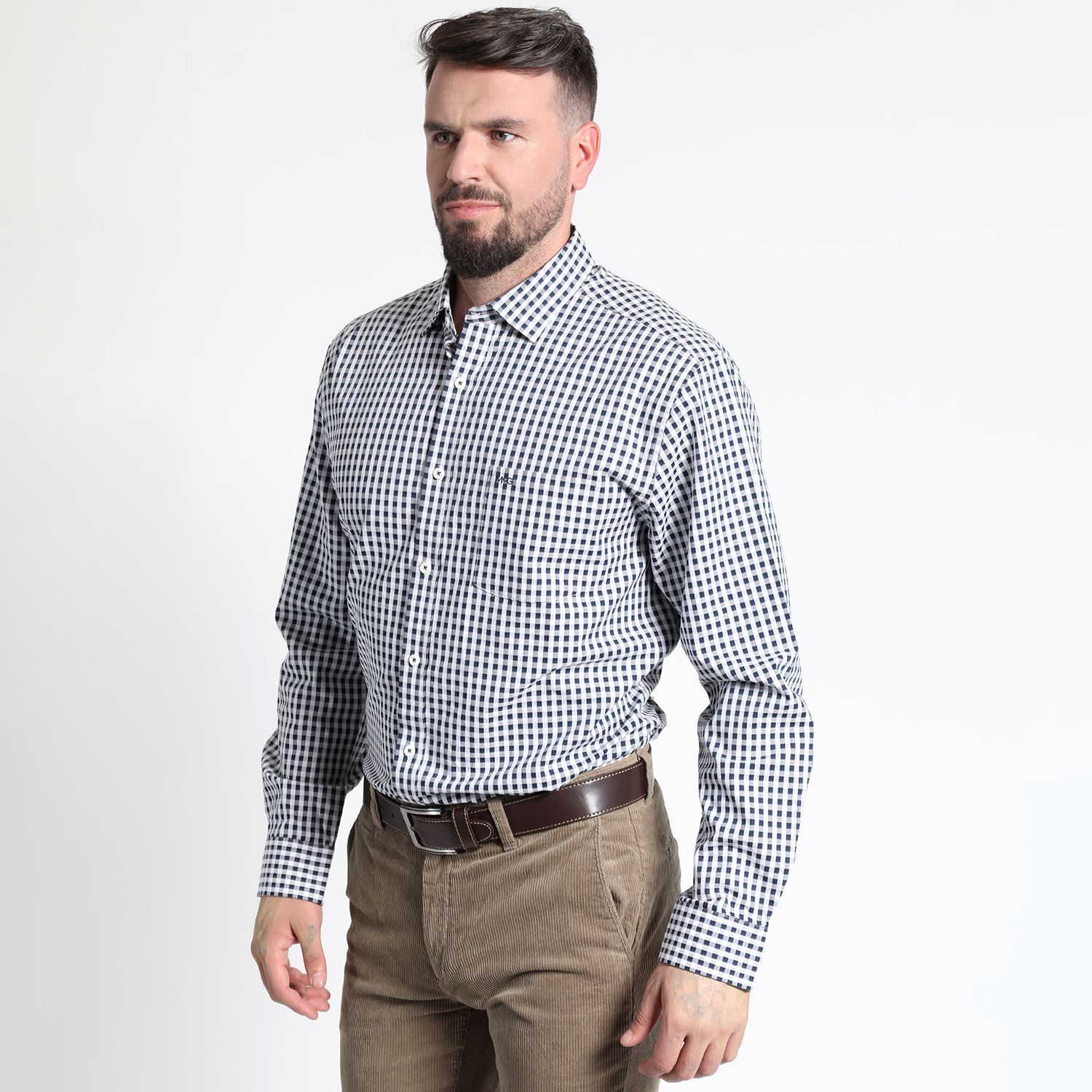 Camisa Manga Larga Cuadrillé Yd Regular Fit