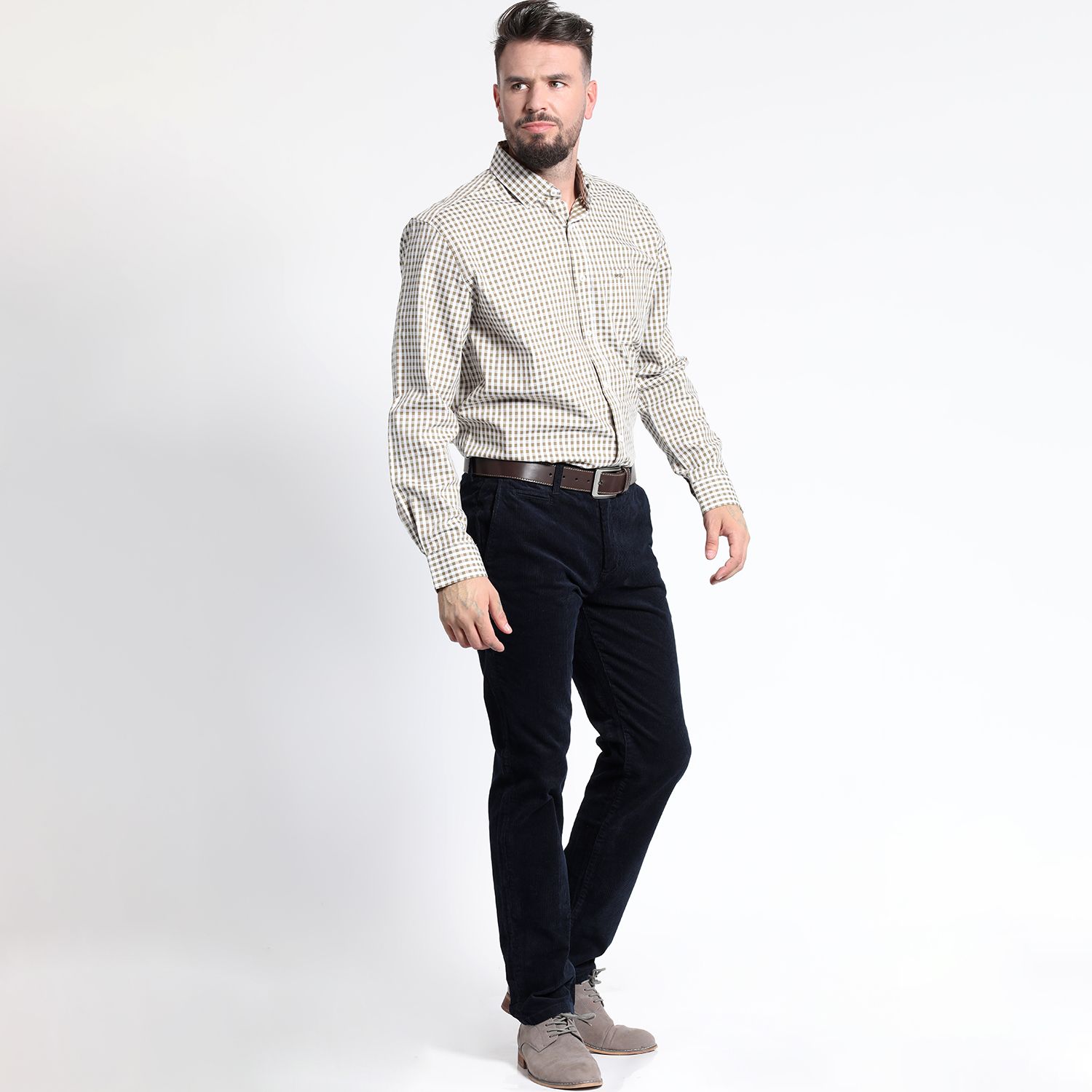 Camisa Manga Larga Cuadrillé Yd Regular Fit