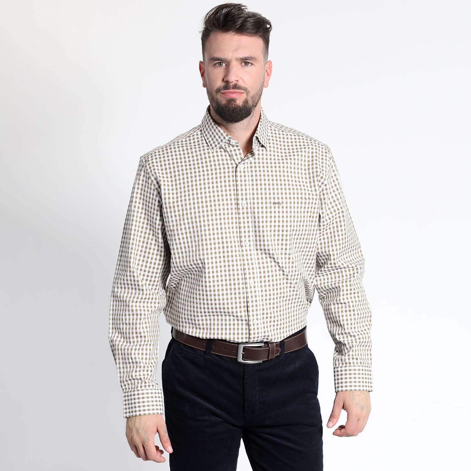 Camisa Manga Larga Cuadrillé Yd Regular Fit
