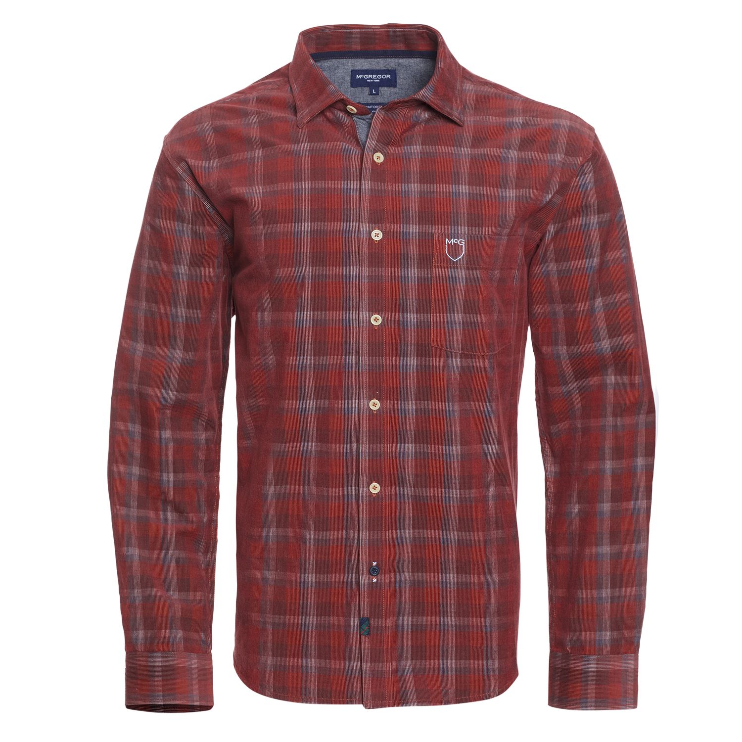 Camisa Manga Larga Micro Cotelé Yd Comfort Fit