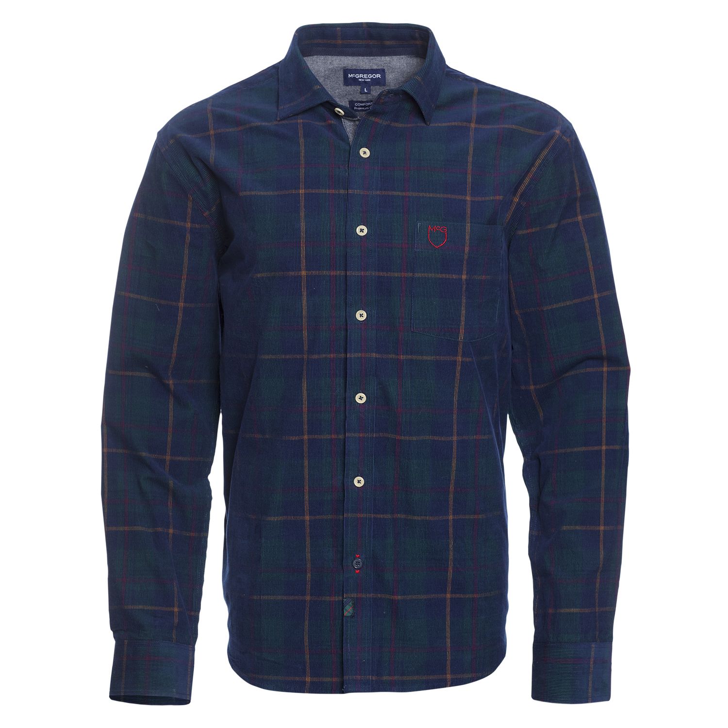 Camisa Manga Larga Micro Cotelé Yd Comfort Fit