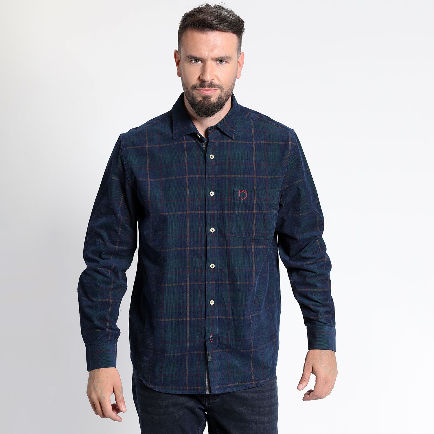 Camisa Manga Larga Micro Cotelé Yd Comfort Fit