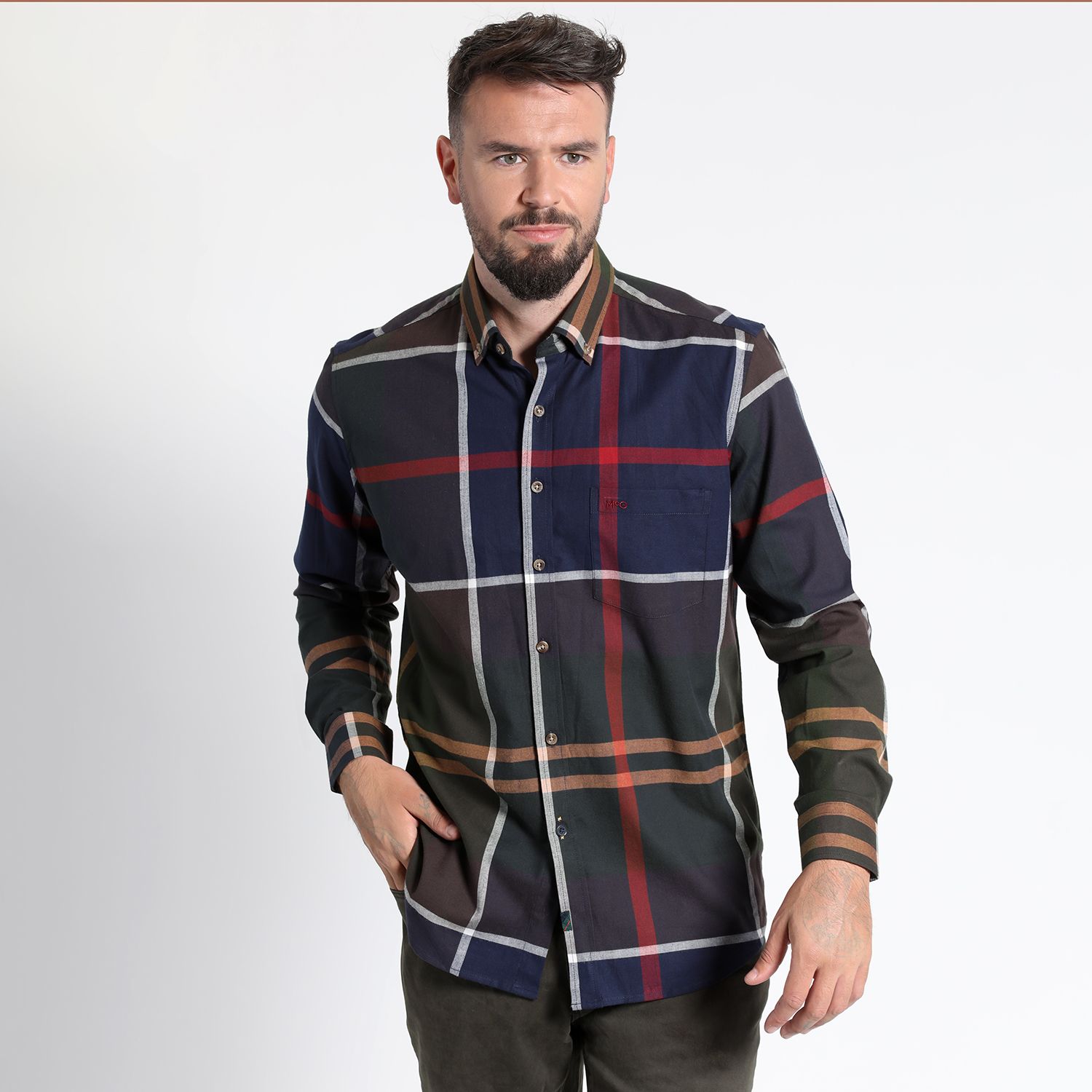 Camisa Manga Larga Villela Cuadrillé Yd Regular Fit Spandex
