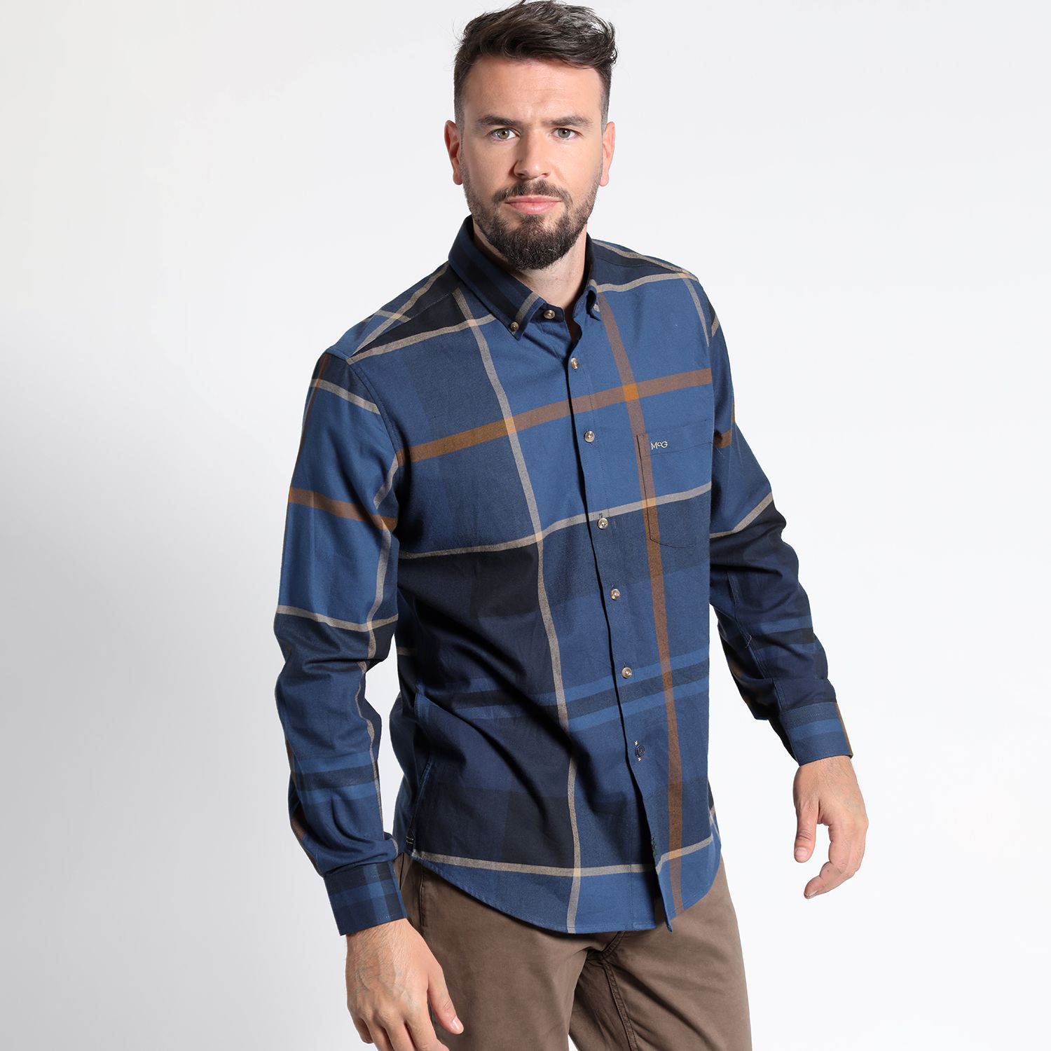 Camisa Manga Larga Villela Cuadrillé Yd Regular Fit Spandex