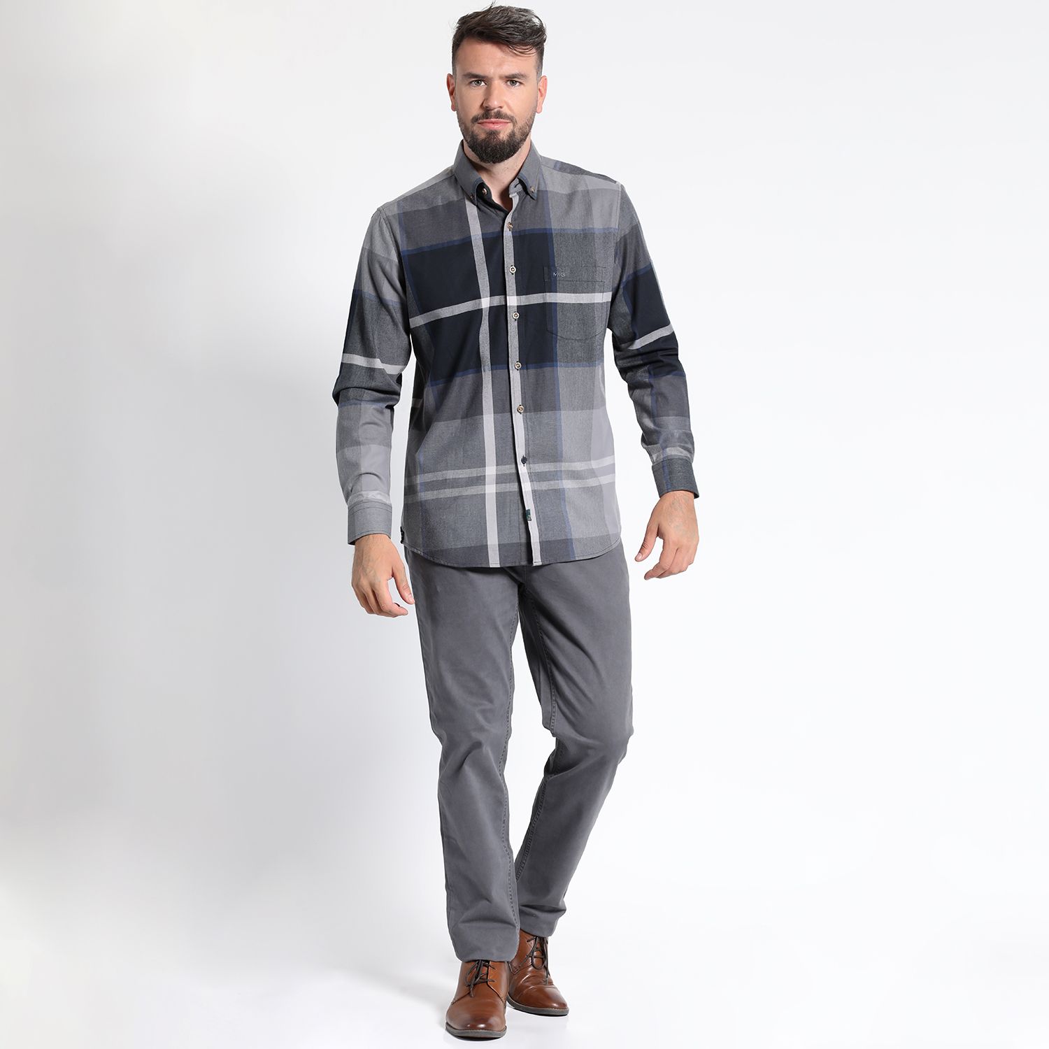 Camisa Manga Larga Villela Cuadrillé Yd Regular Fit Spandex