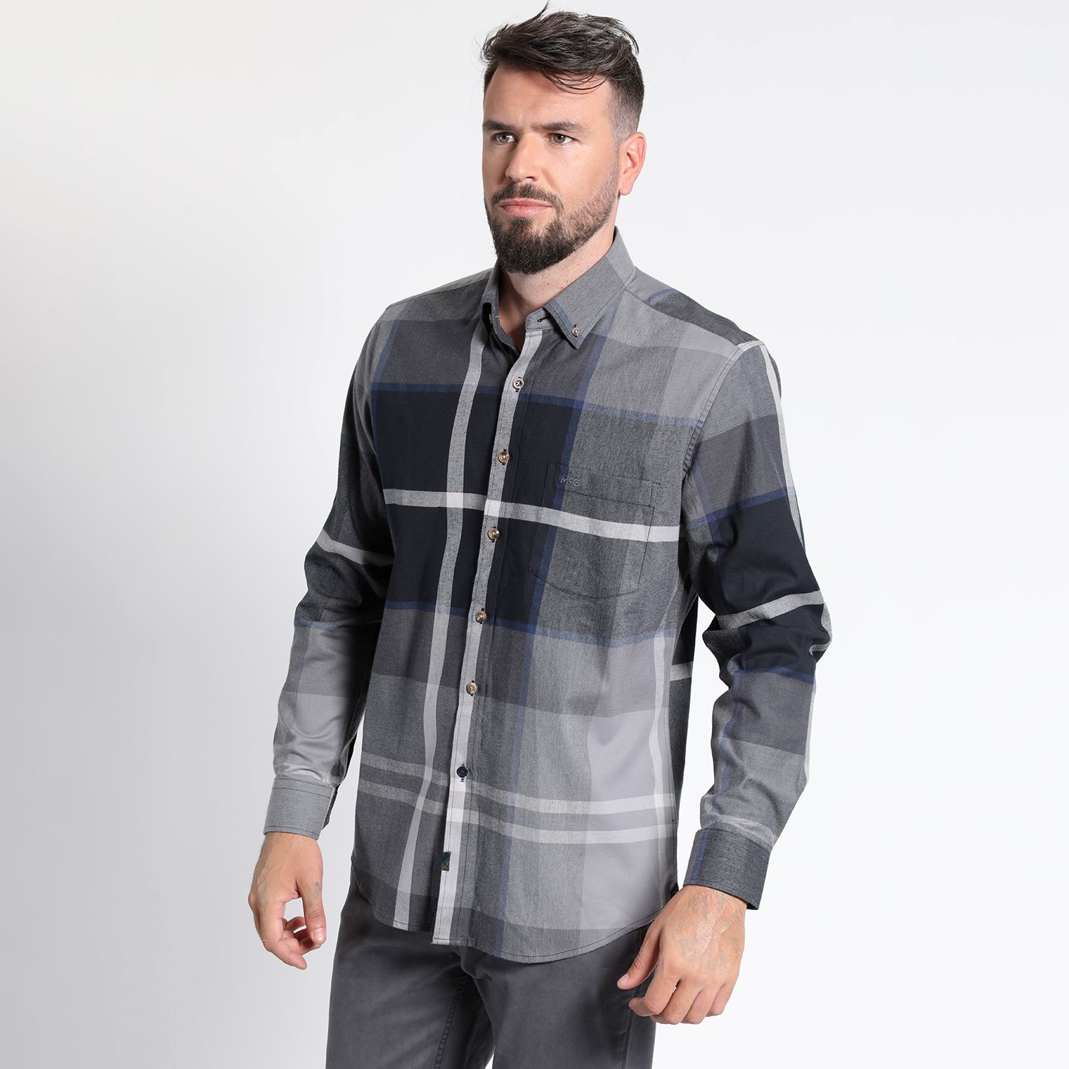 Camisa Manga Larga Villela Cuadrillé Yd Regular Fit Spandex