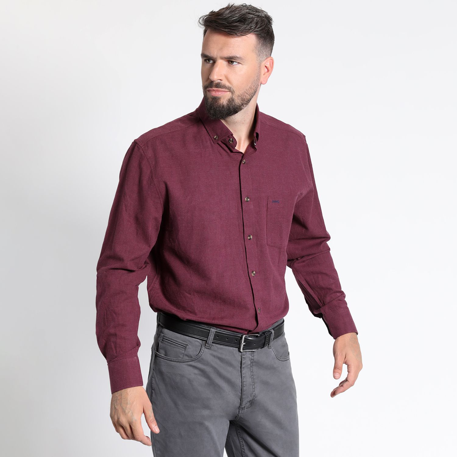 Camisa Manga Larga Cotton Brushed Comfort Fit