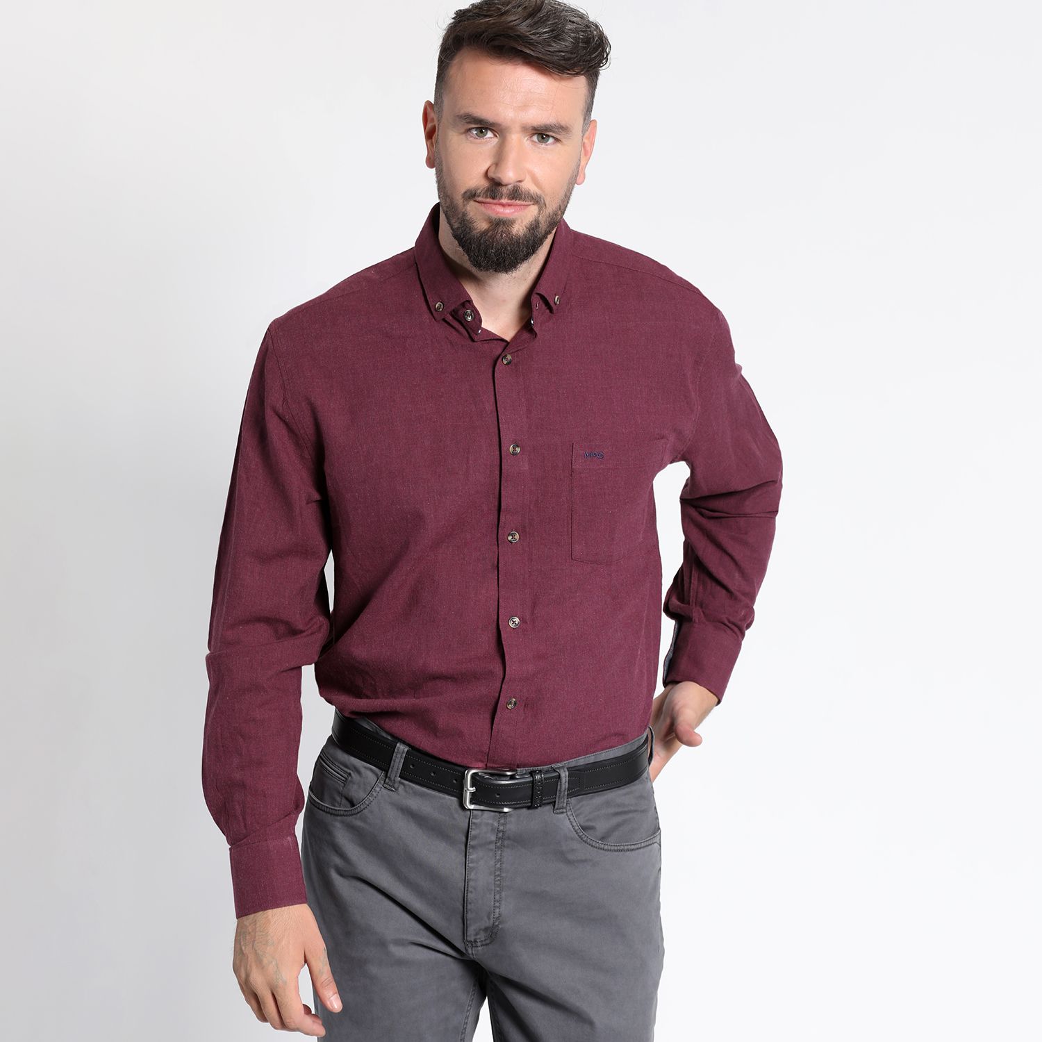 Camisa Manga Larga Cotton Brushed Comfort Fit