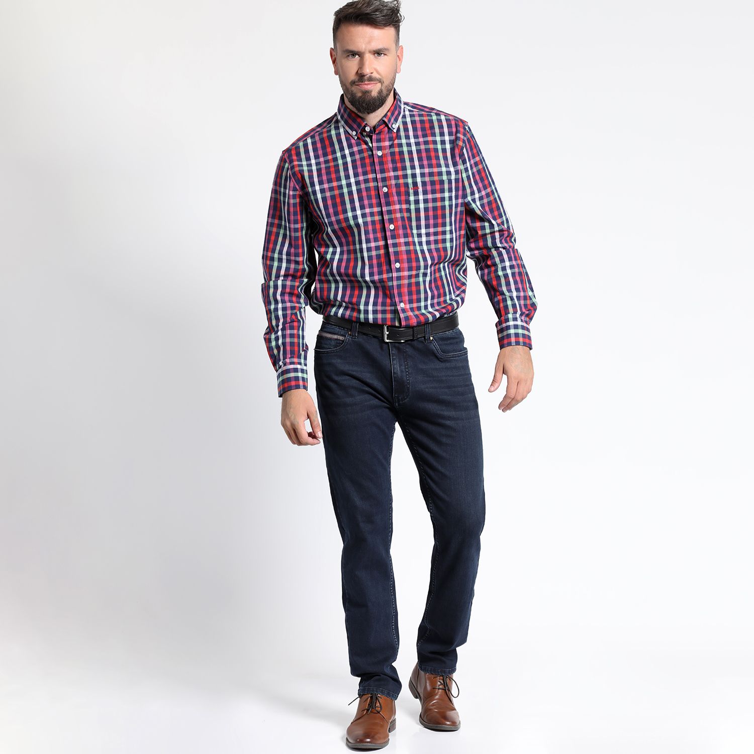 Camisa Manga Larga Cuadrillé Yd Regular Fit