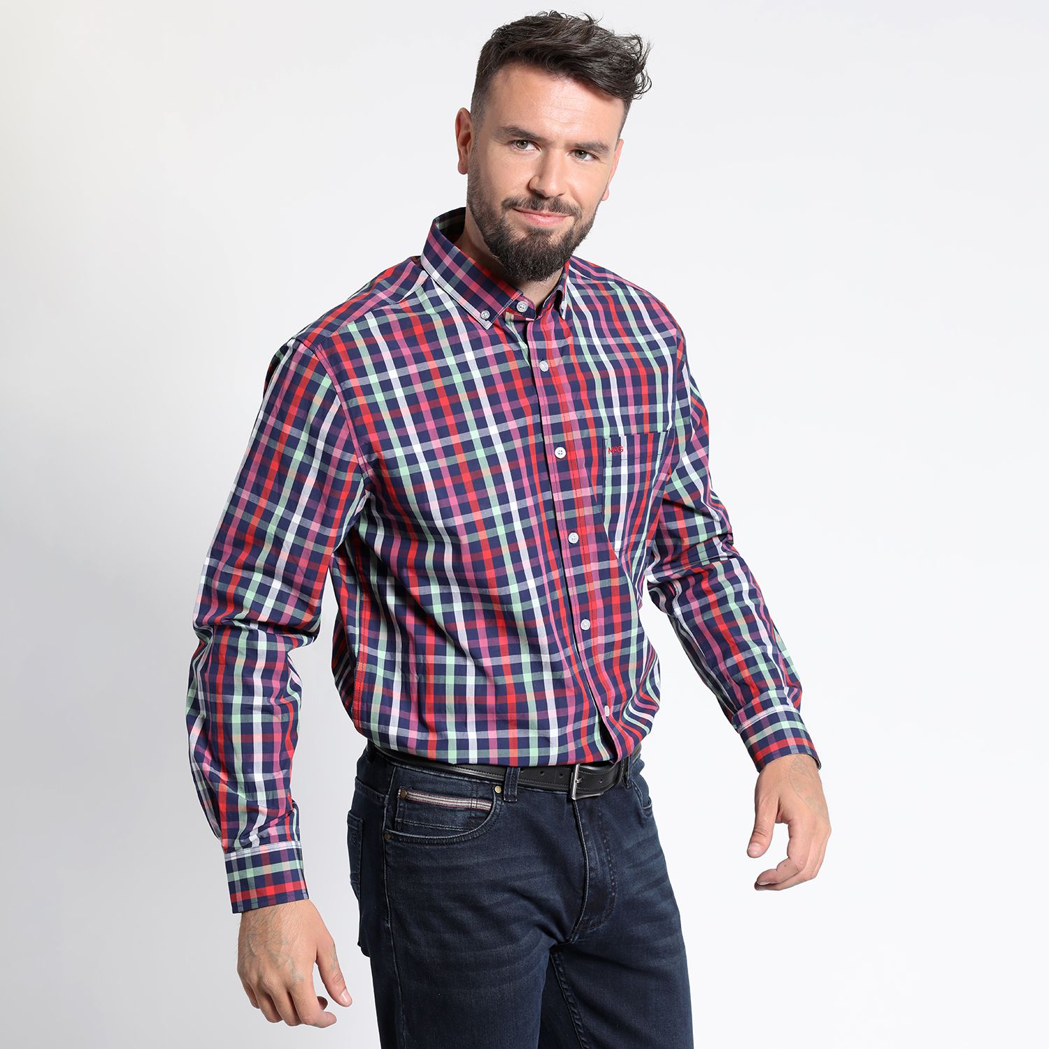 Camisa Manga Larga Cuadrillé Yd Regular Fit