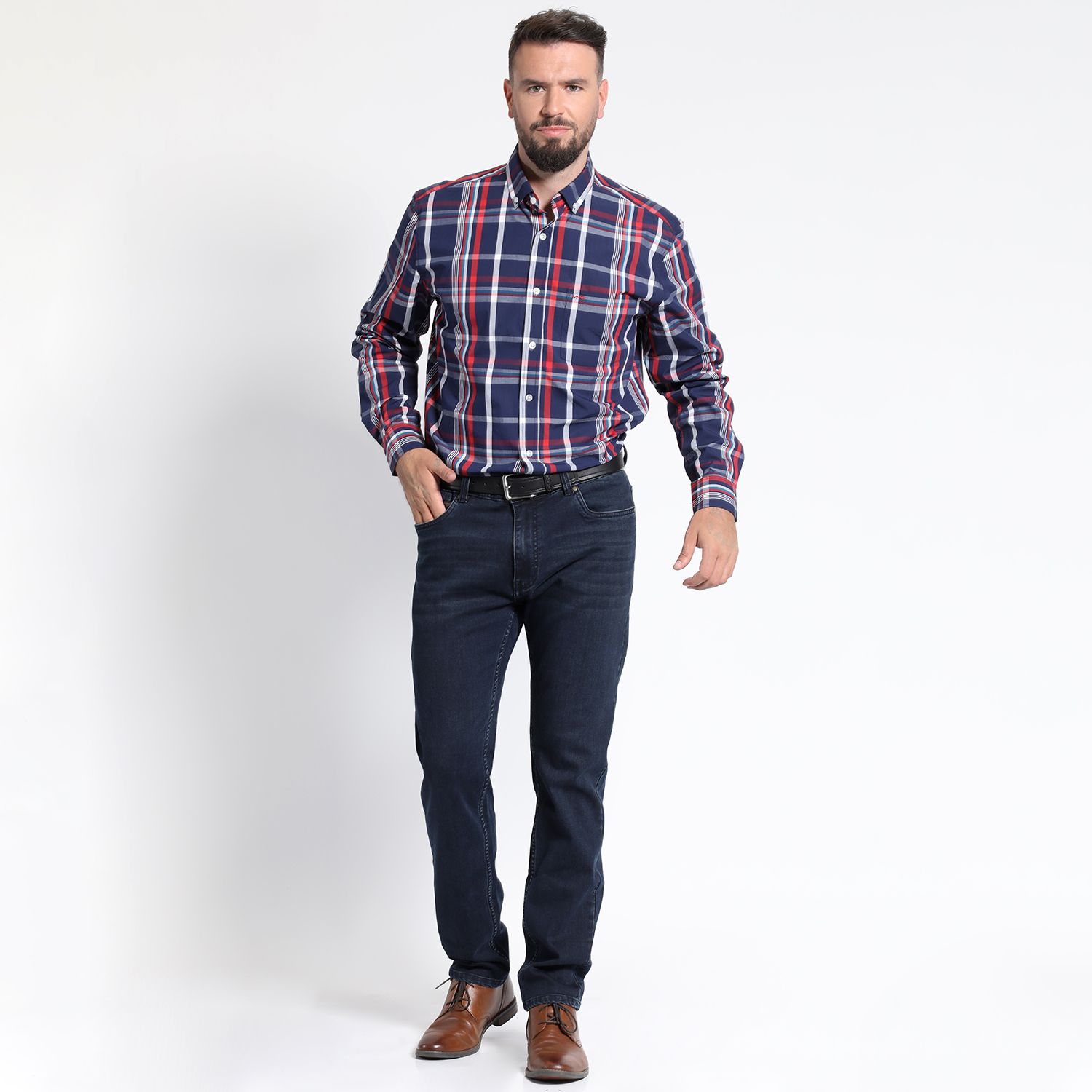 Camisa Manga Larga Cuadrillé Yd Regular Fit