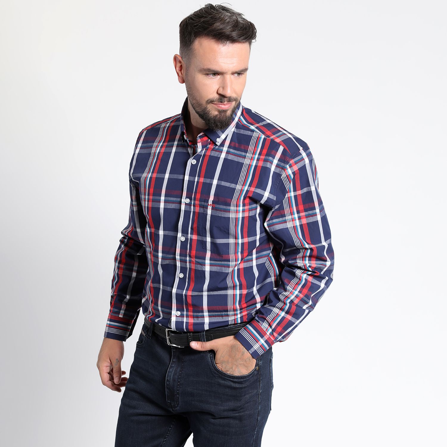 Camisa Manga Larga Cuadrillé Yd Regular Fit