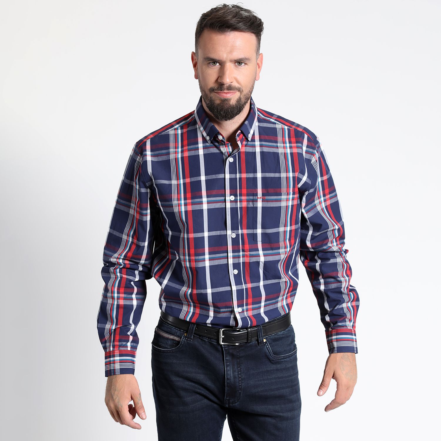 Camisa Manga Larga Cuadrillé Yd Regular Fit