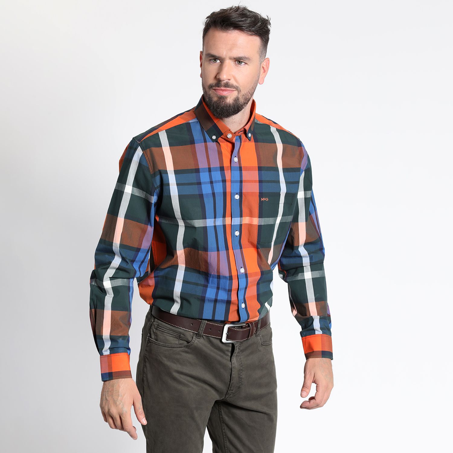 Camisa Manga Larga Cuadrillé Yd Regular Fit