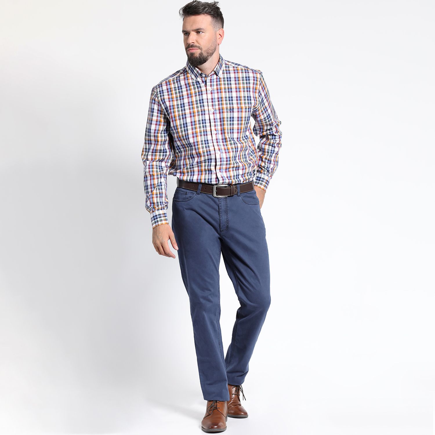 Camisa Manga Larga Cuadrillé Yd Regular Fit