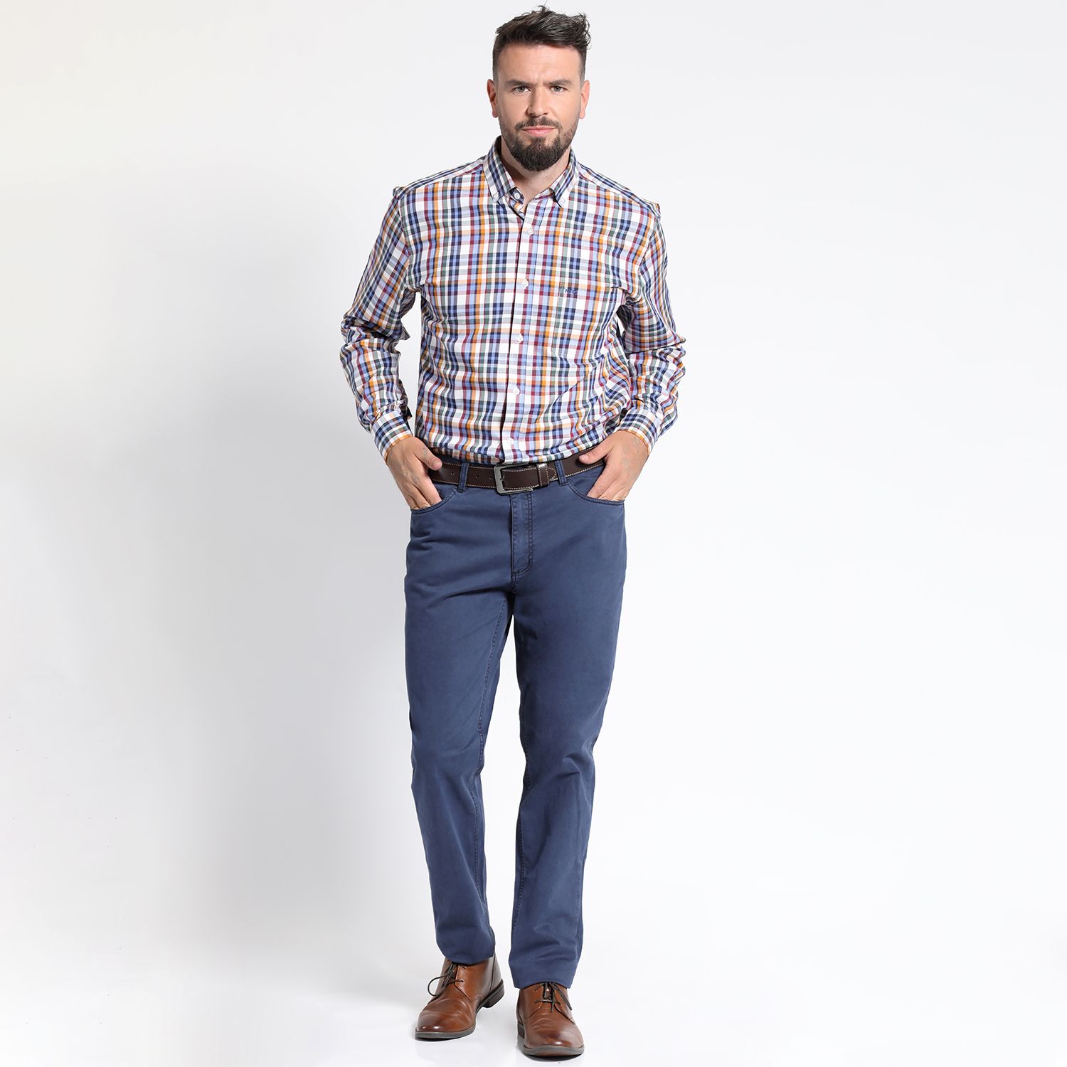 Camisa Manga Larga Cuadrillé Yd Regular Fit