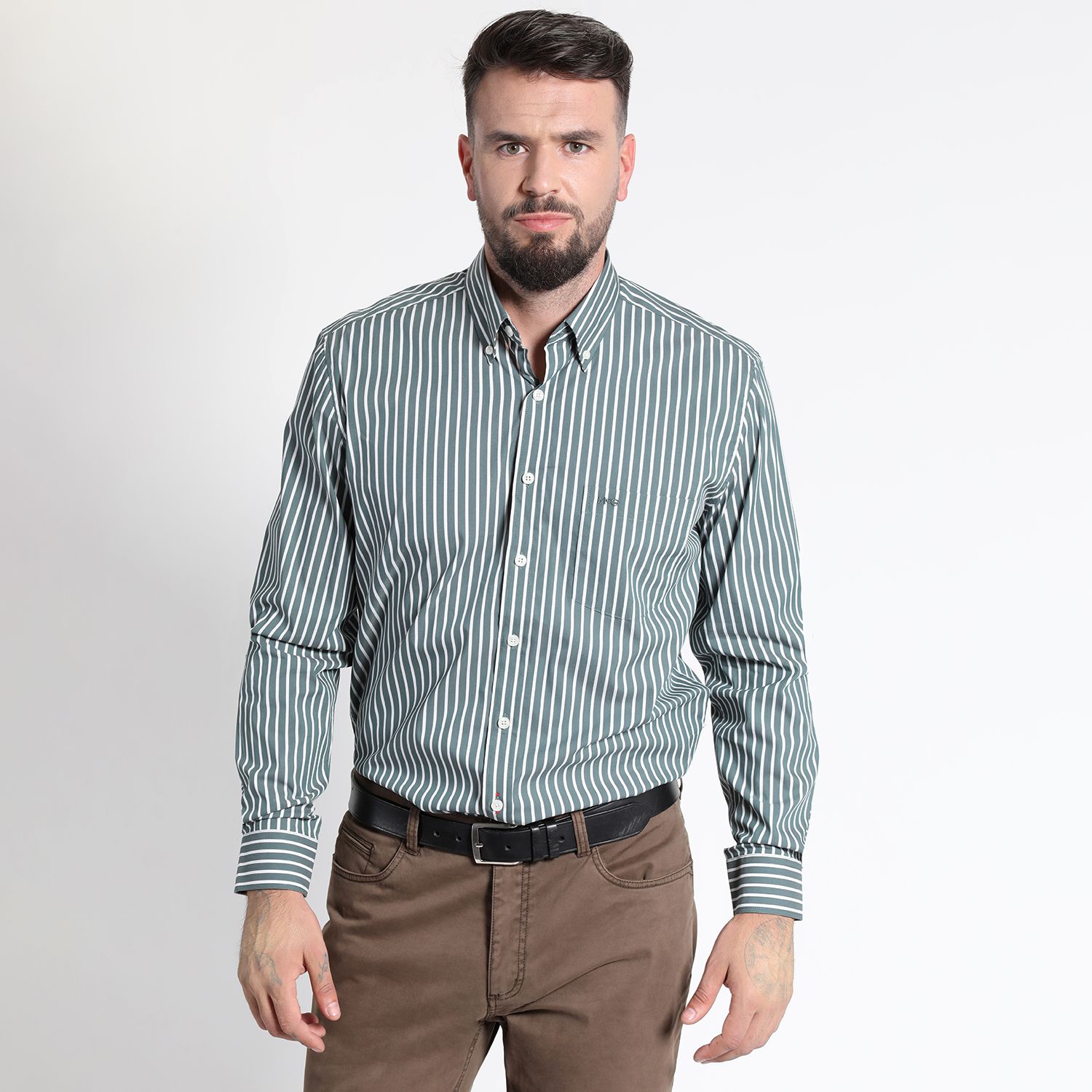 Camisa Manga Larga Rayas Yd Comfort Fit