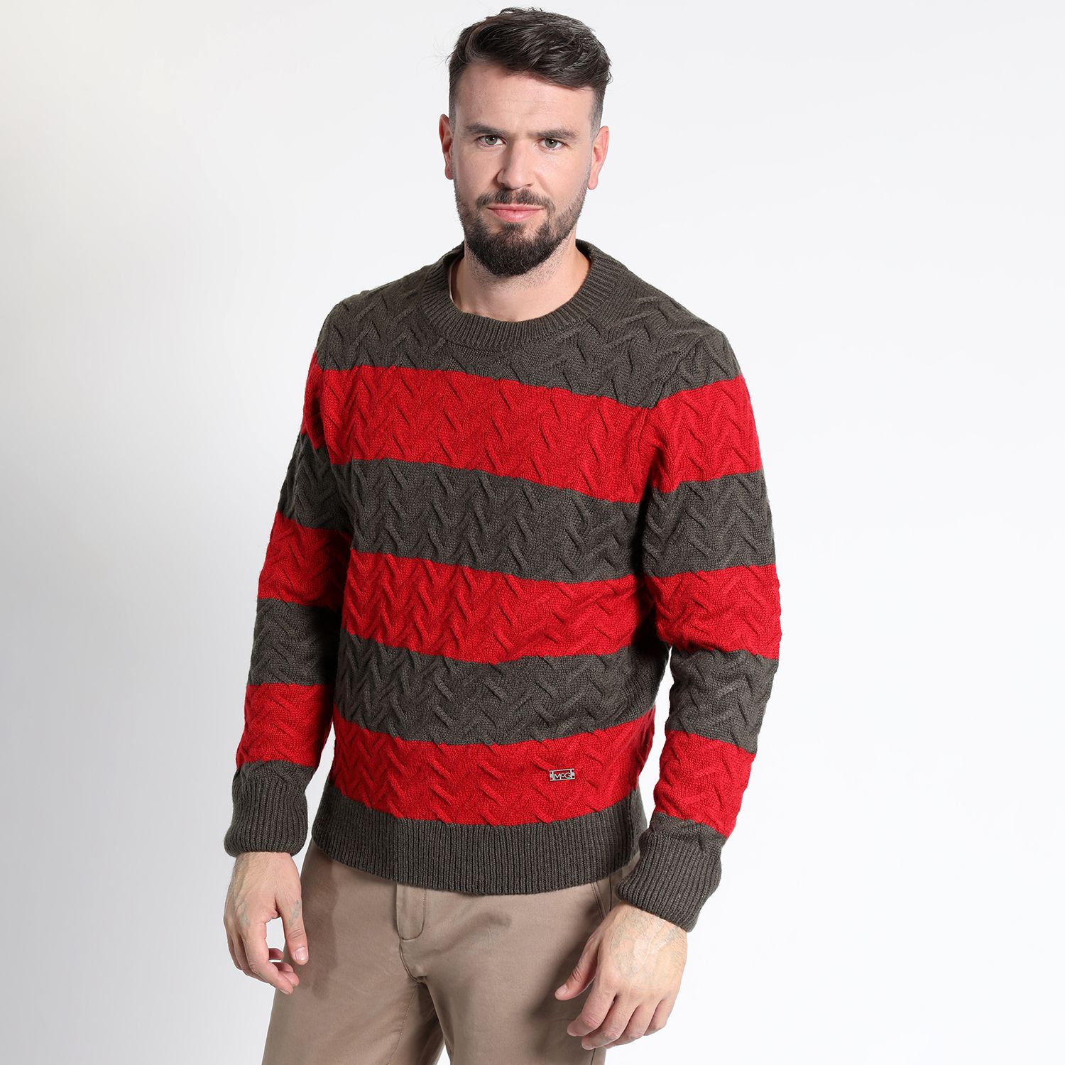 Sweater Manga Larga Rayas Cuello Redondo