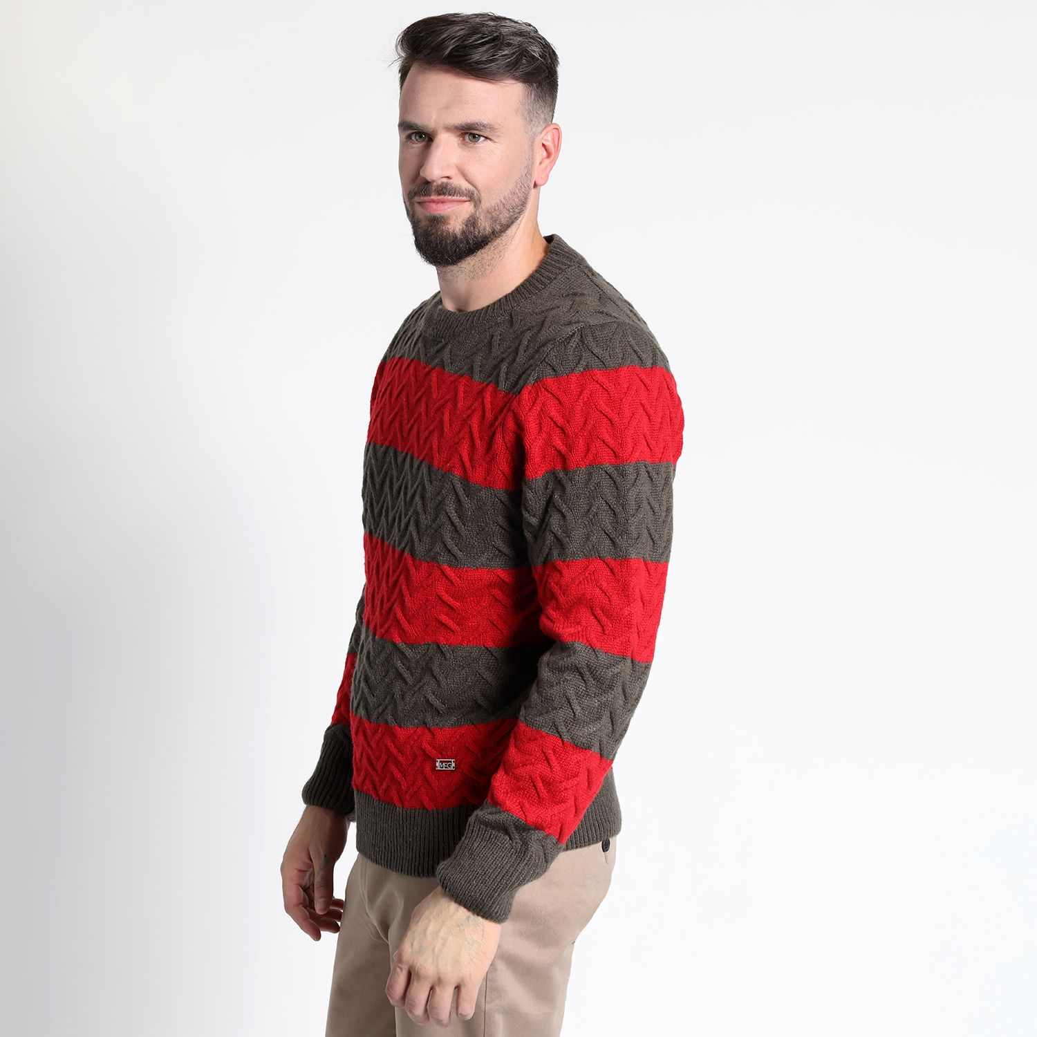 Sweater Manga Larga Rayas Cuello Redondo