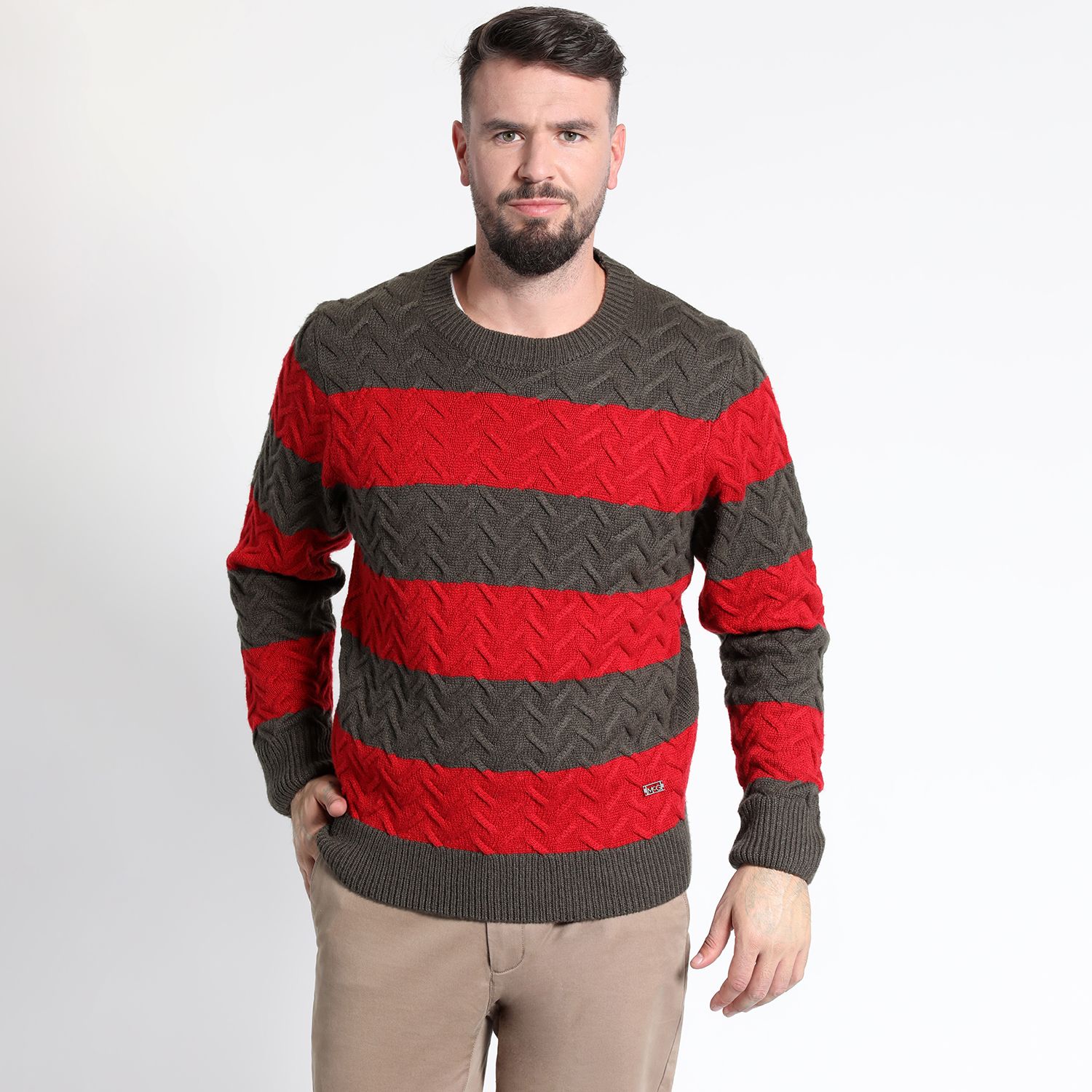 Sweater Manga Larga Rayas Cuello Redondo