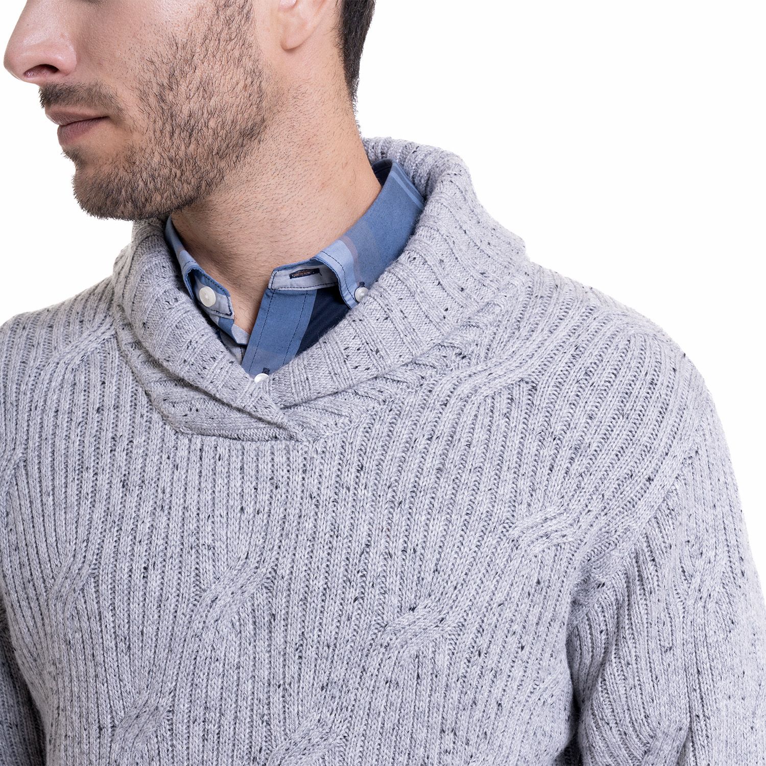 Sweater Manga Larga Fantasía Cuello Cruzado