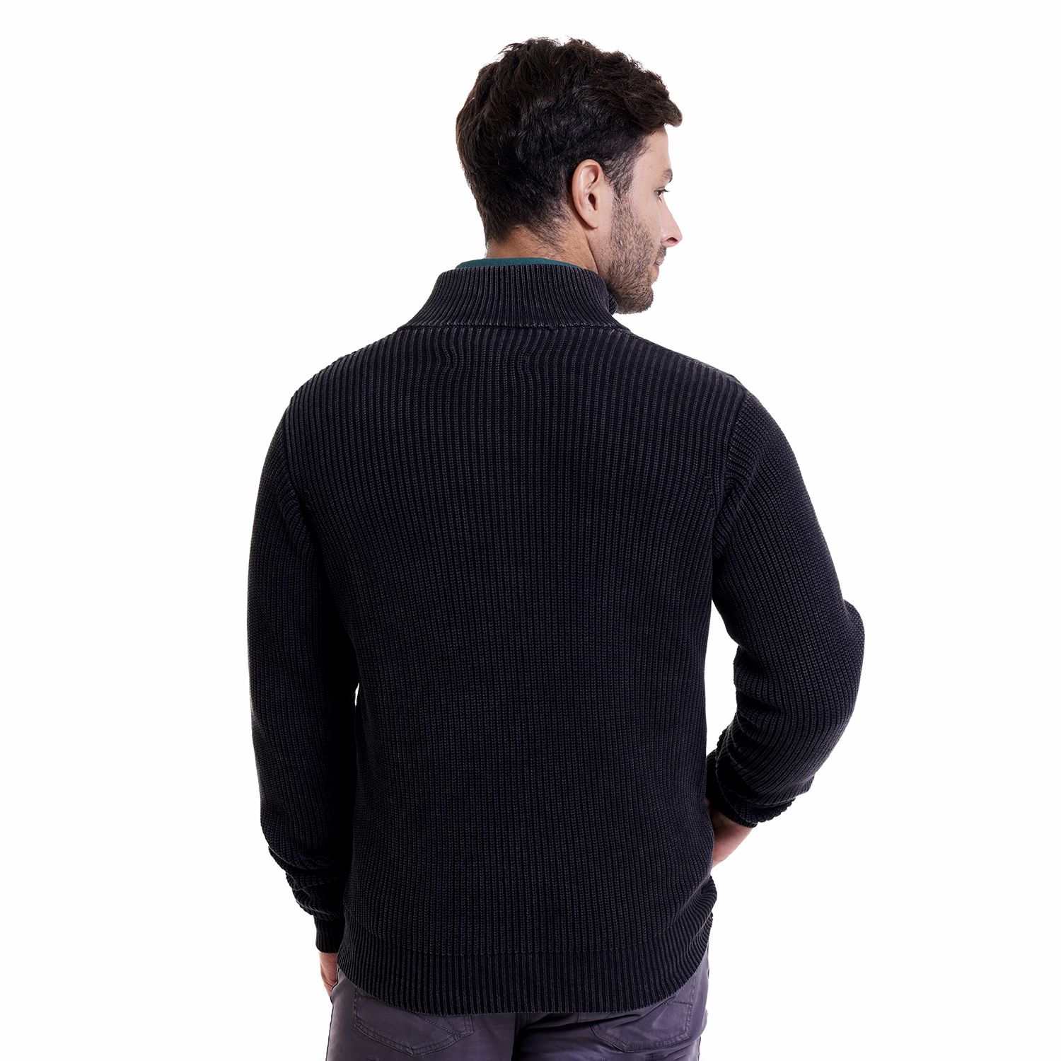 Sweater Manga Larga Liso Cierre Completo