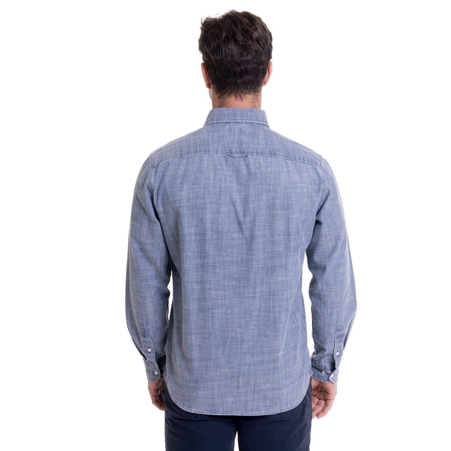 Camisa Jacquard Look Denim Comfort Fit