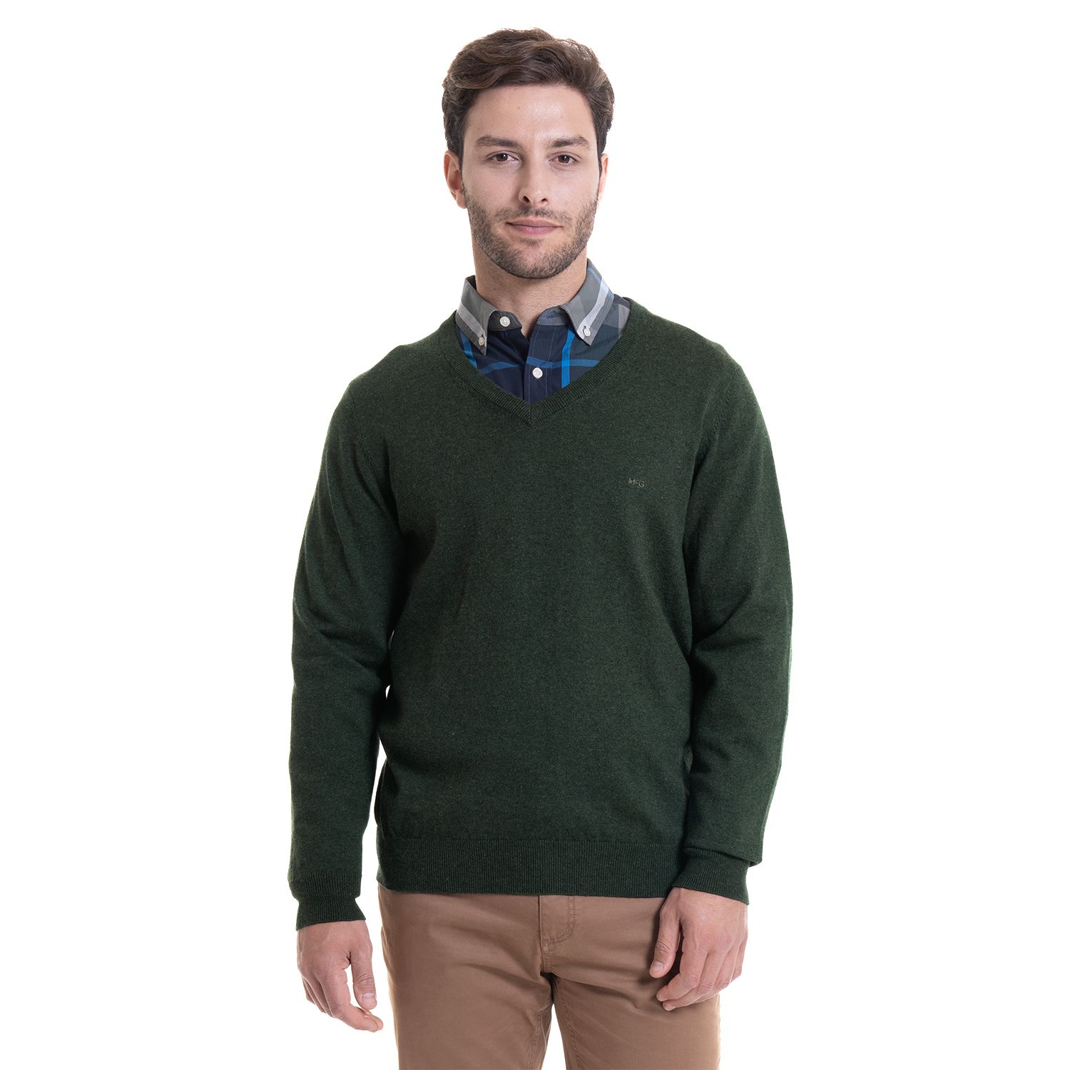 Sweater Cuello V Melange