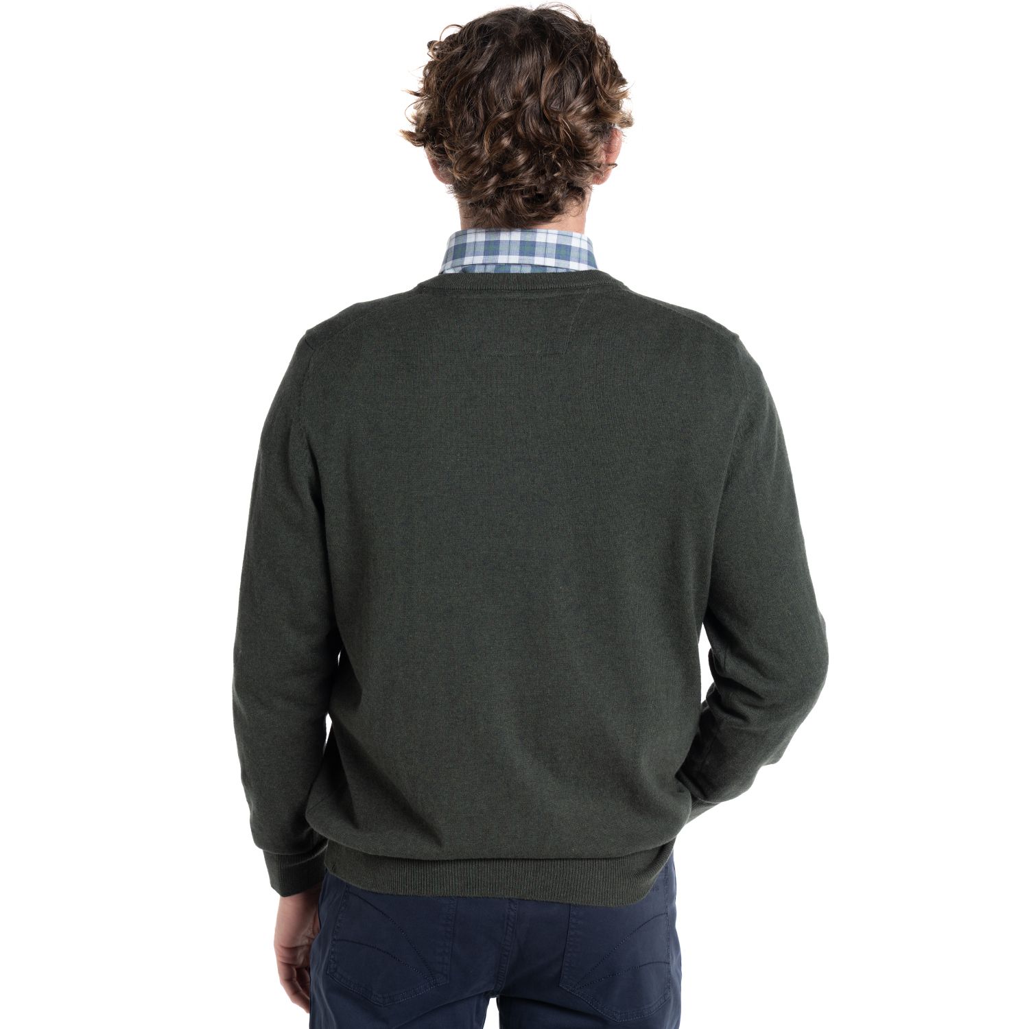 Sweater Manga Larga Melange Cuello V.