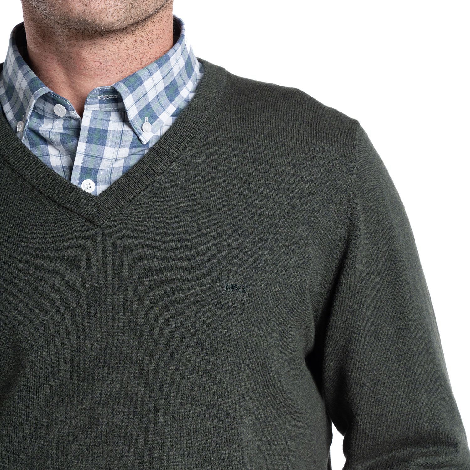 Sweater Manga Larga Melange Cuello V.