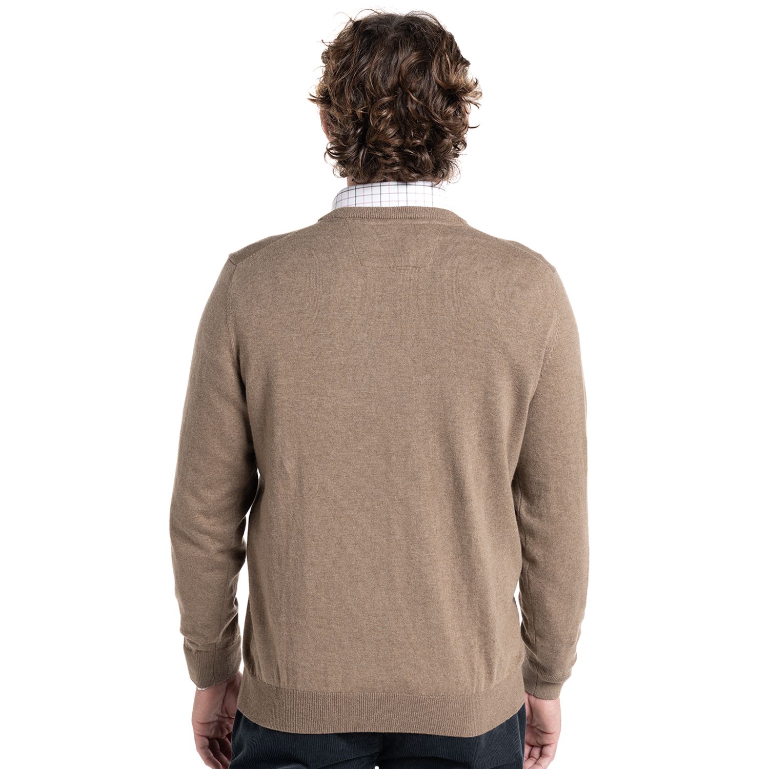 Sweater Manga Larga Melange Cuello V.