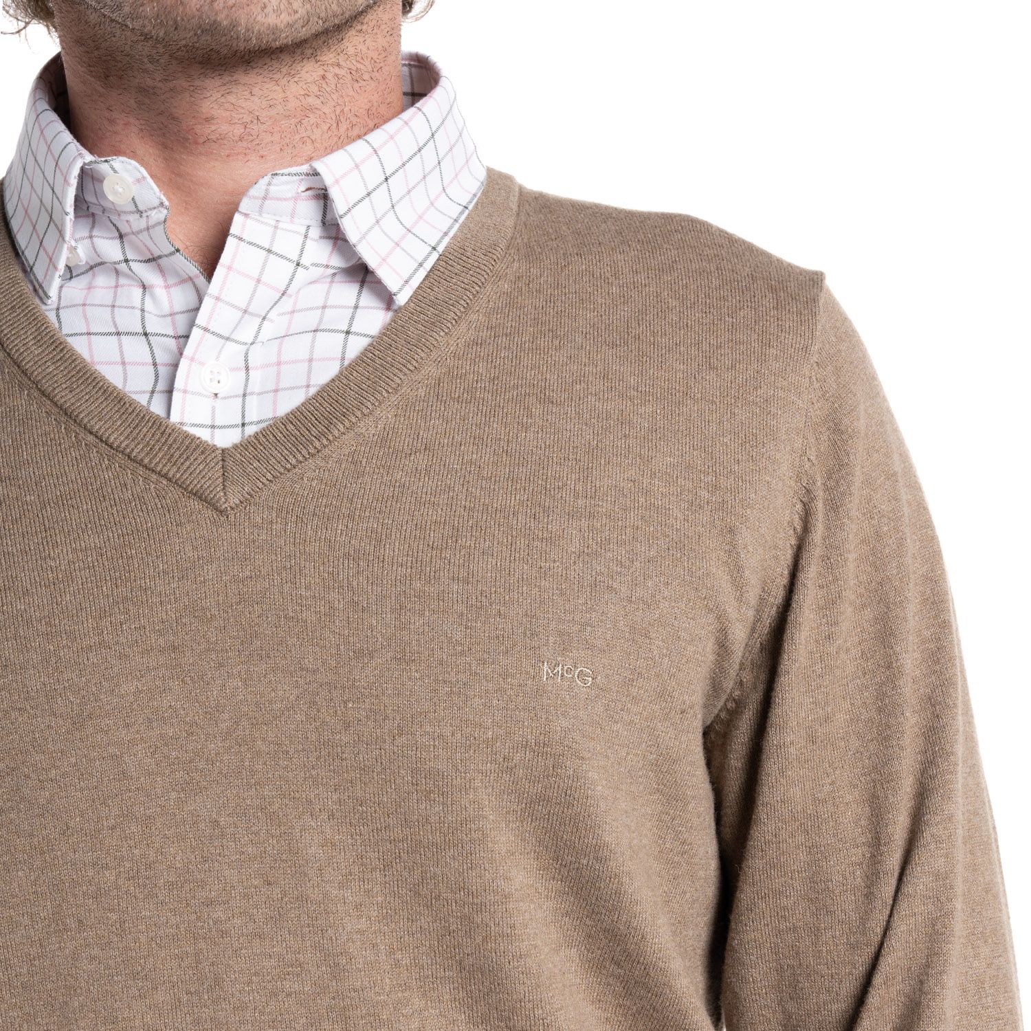 Sweater Manga Larga Melange Cuello V.