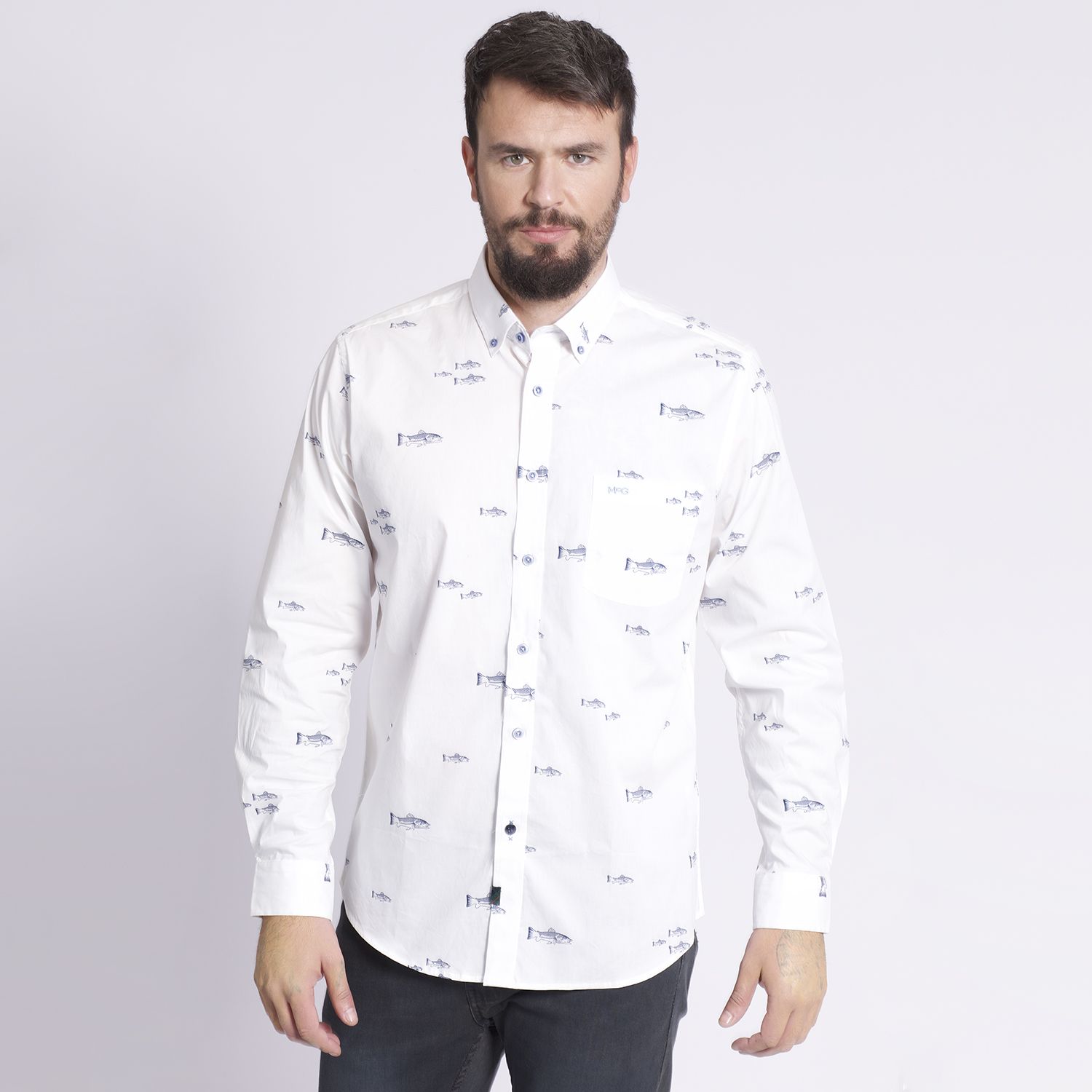 Camisa Manga Larga Estampada Comfort Tech