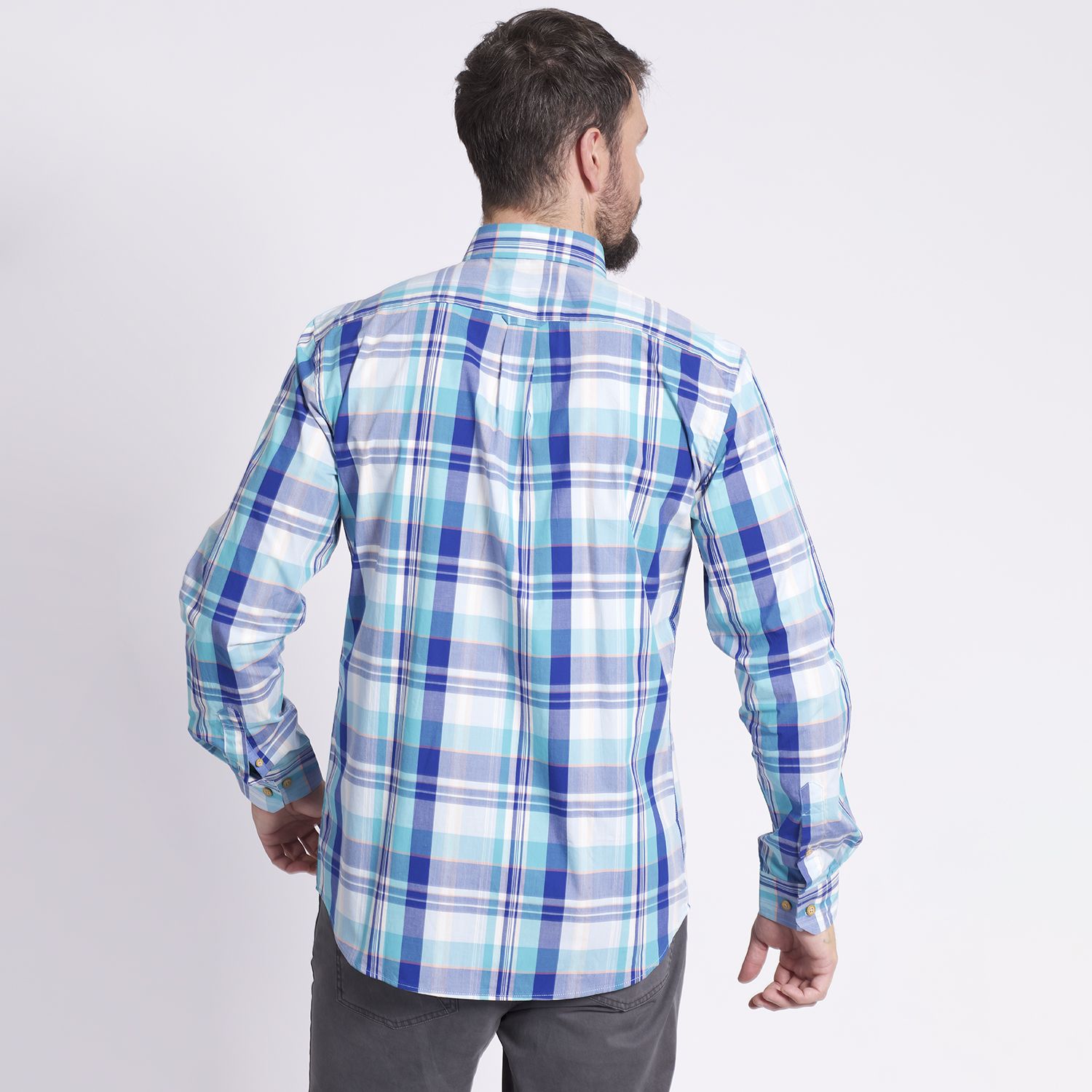 Camisa Manga Larga Escocesa Regular Fit Algodón