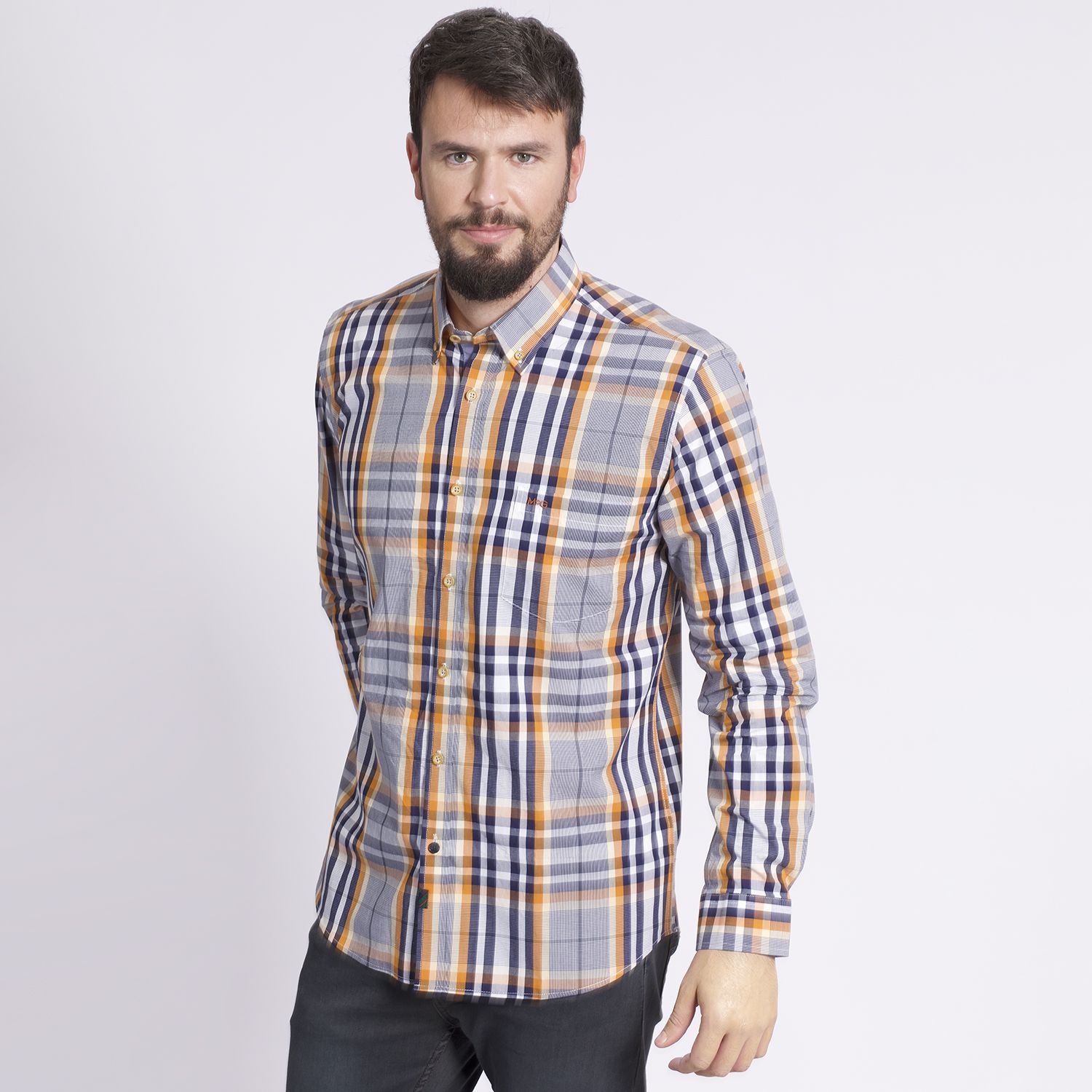 Camisa Manga Larga Escocesa Regular Fit Algodón