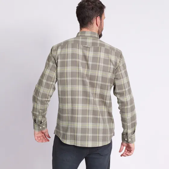 Camisa Manga Larga Escocesa Regular Fit Lino