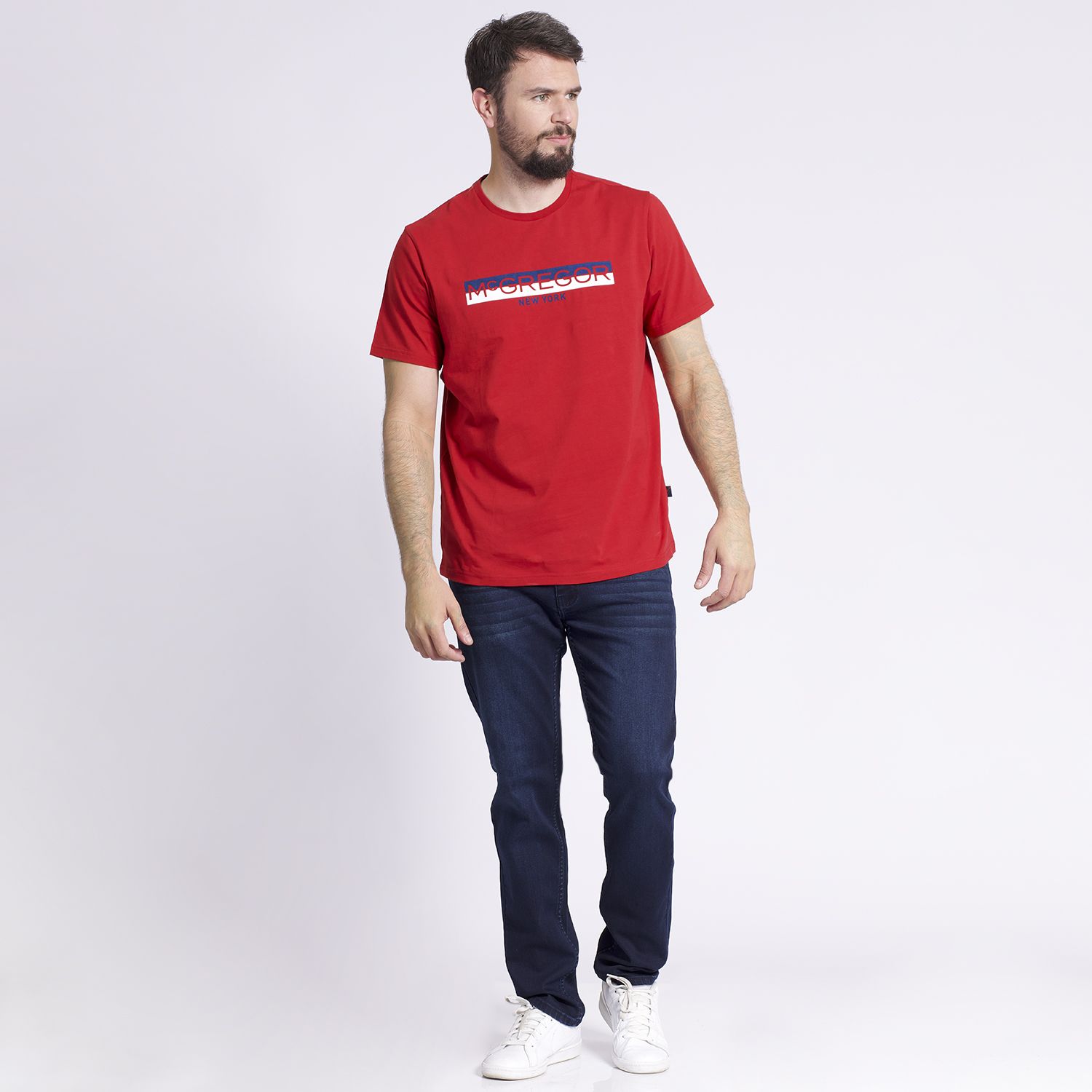 Polera Manga Corta Estampado Texturado Regular Fit Jersey