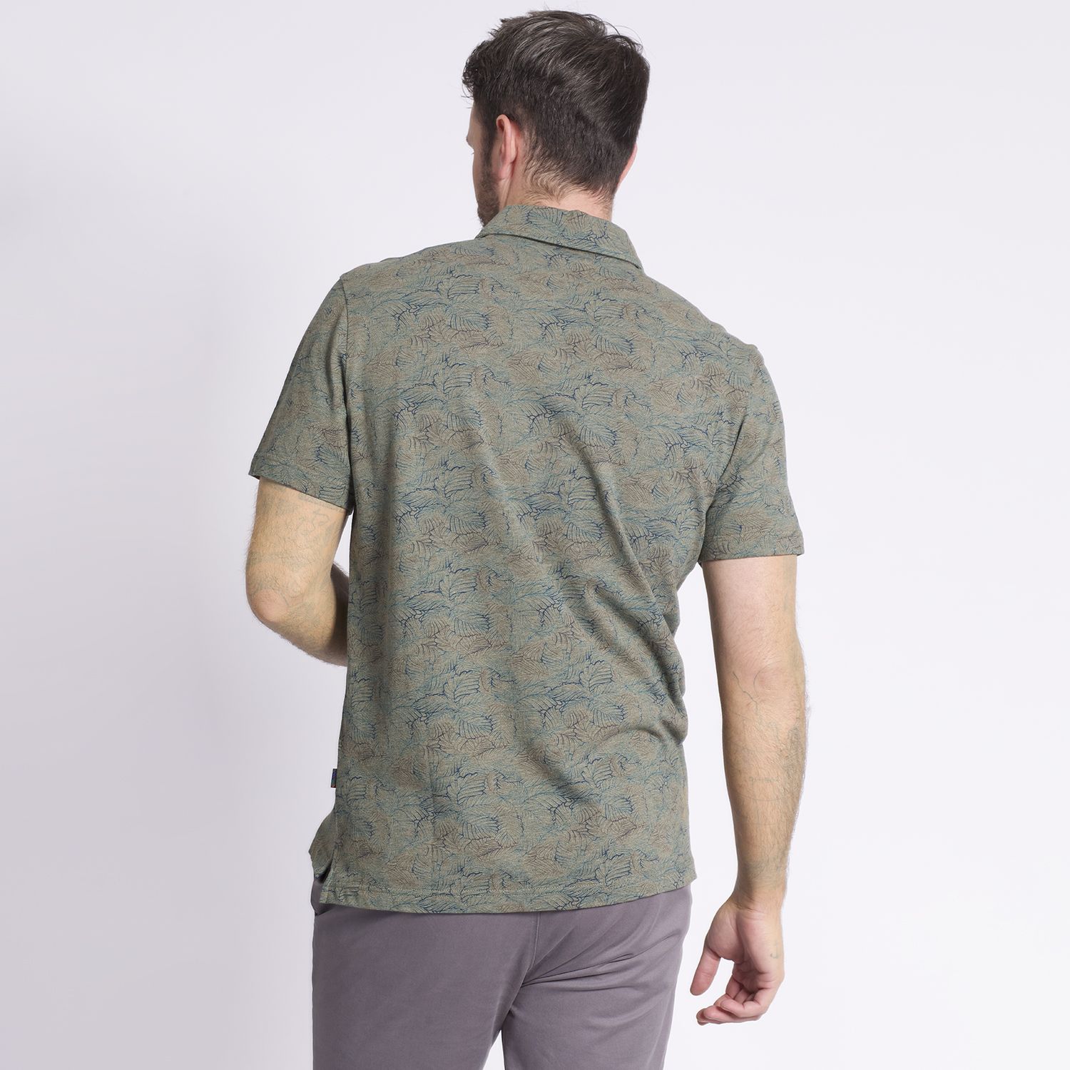 Polera Manga Corta Piqué Jacquard Regular Fit Estampada