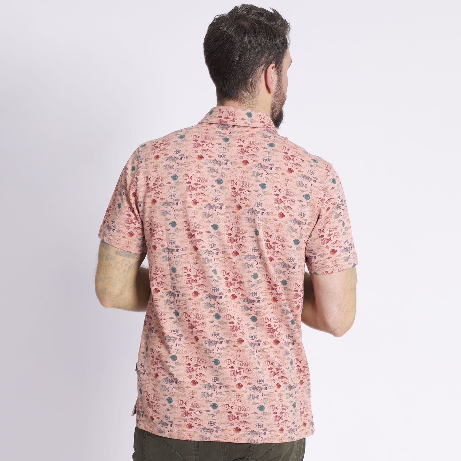 Polera Manga Corta Piqué Jacquard Regular Fit Estampada