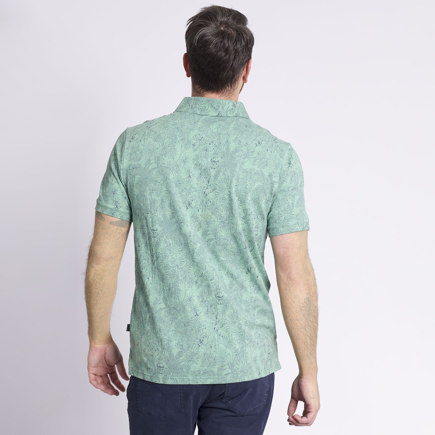 Polera Manga Corta Piqué Jacquard Regular Fit Estampada