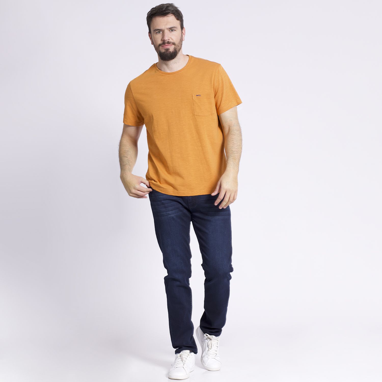 Polera Manga Corta Bolsillo Regular Fit Texturada