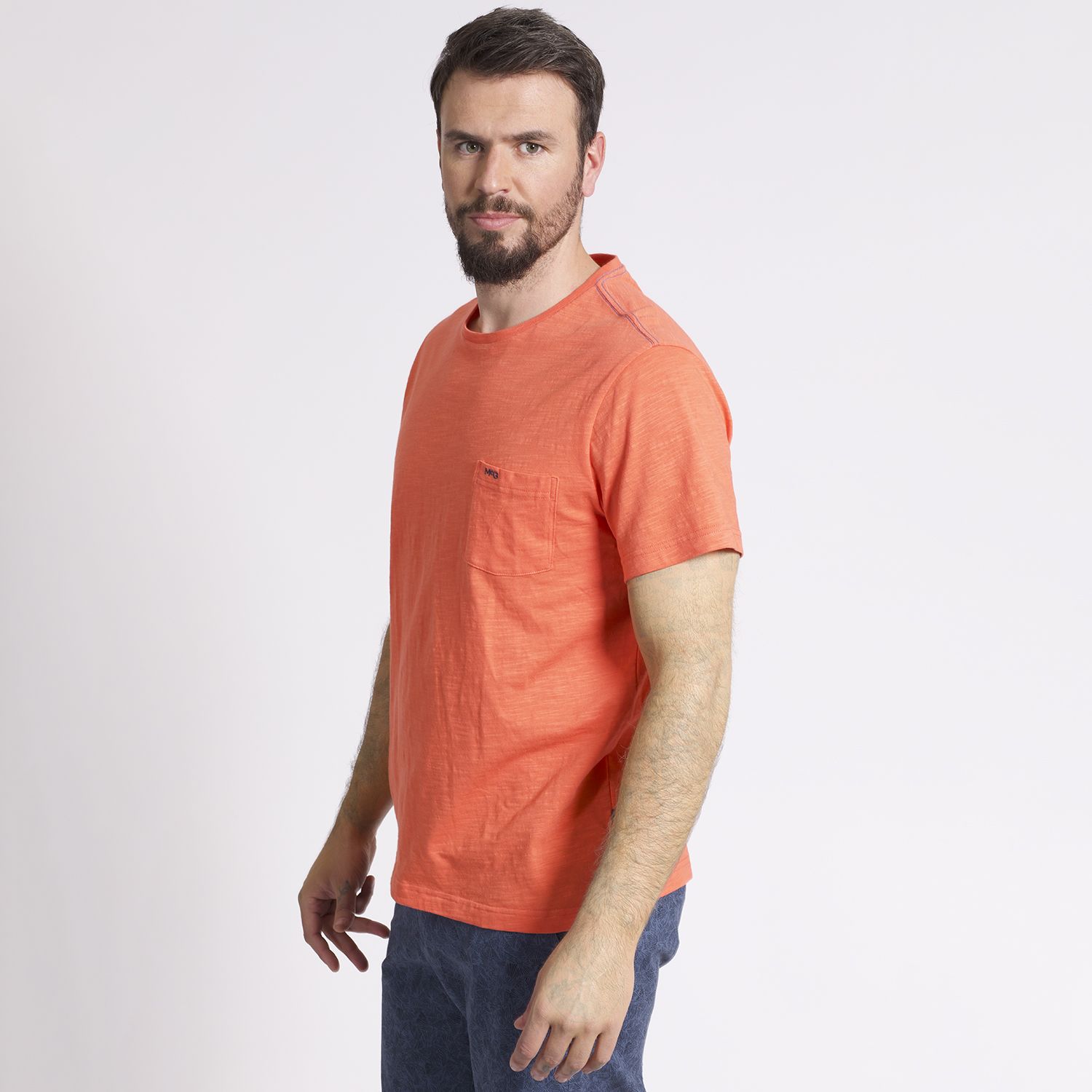 Polera Manga Corta Bolsillo Regular Fit Texturada