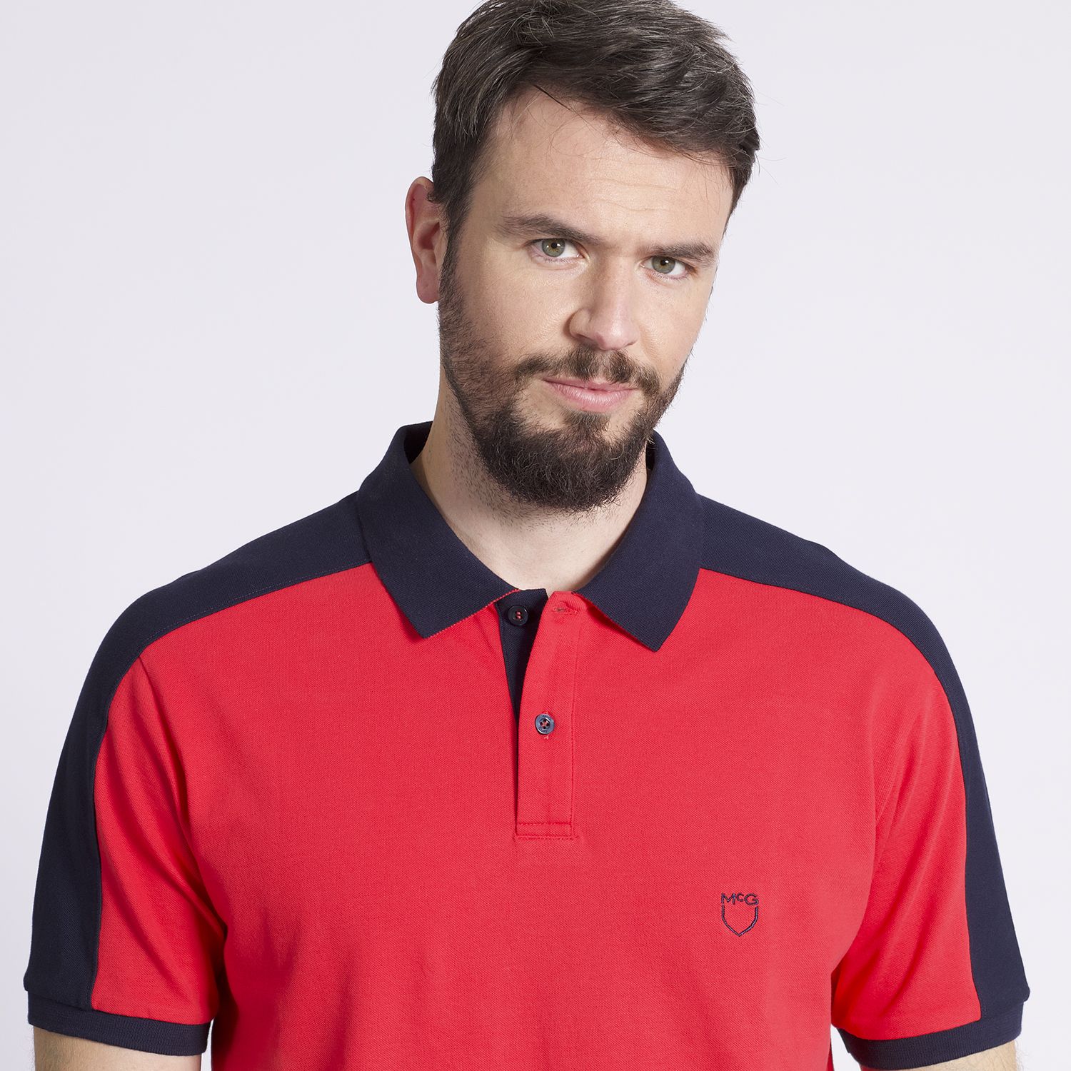 Polera Manga Corta Piqué Comfort Fit Bicolor