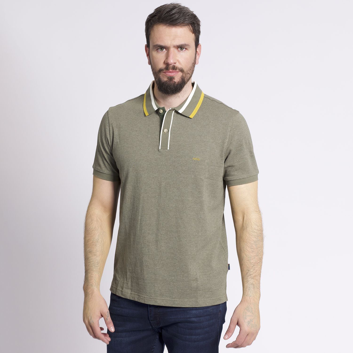 Polera Manga Corta Piqué Regular Fit Melange