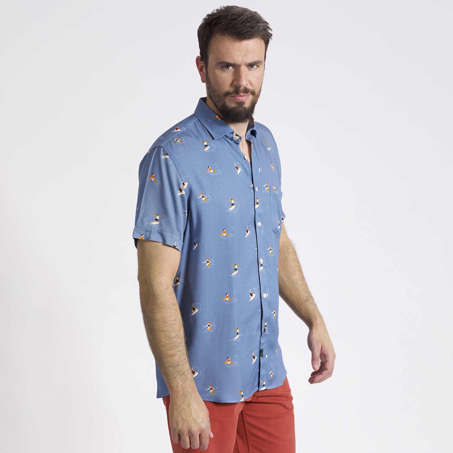 Camisa Manga Corta Casual Estampada