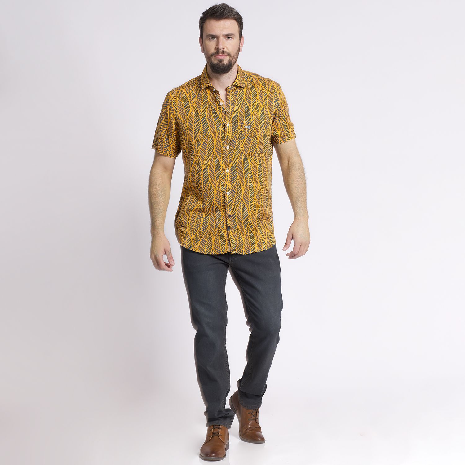 Camisa Manga Corta Casual Estampada