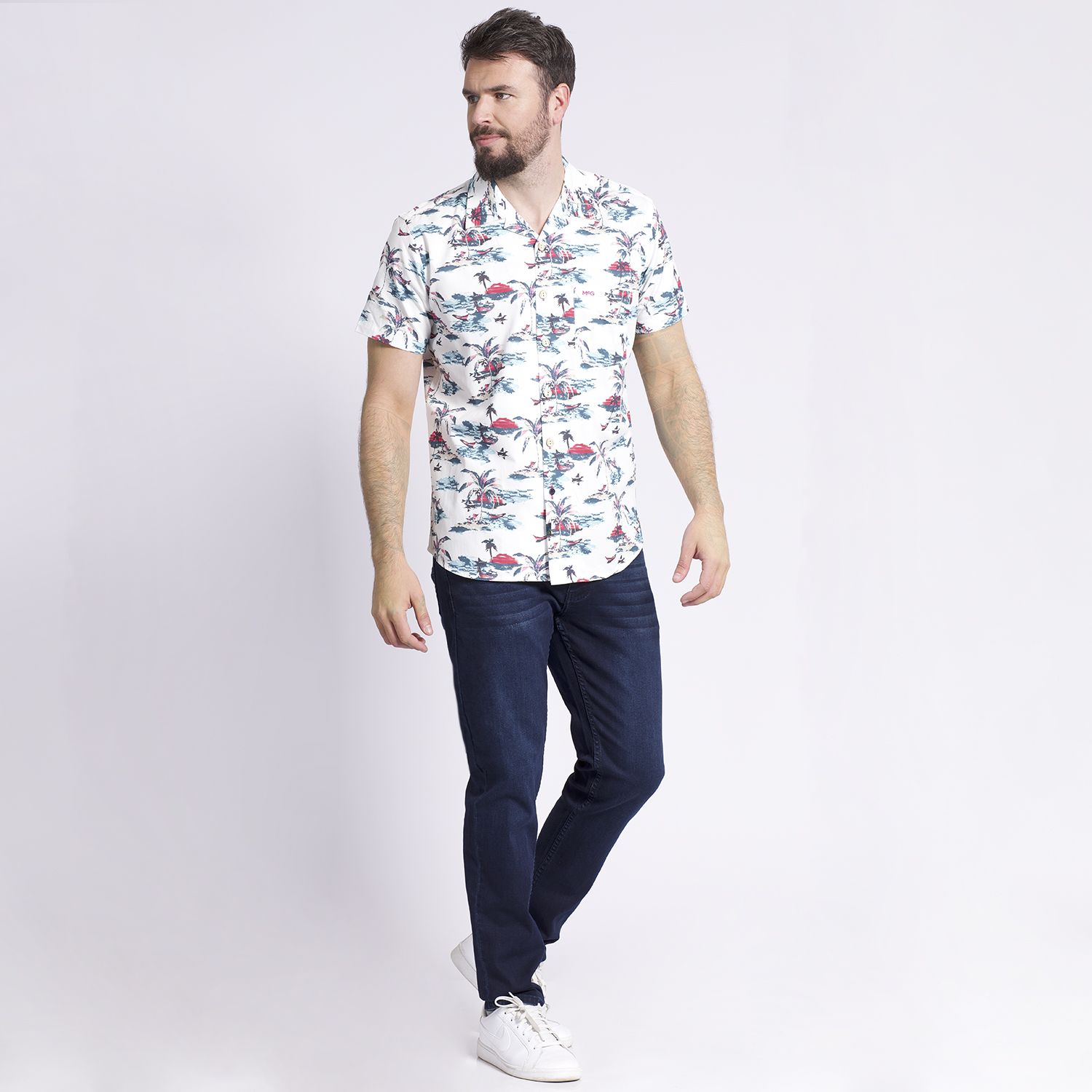 Camisa Manga Corta Guayabera Regular Fit Vintage